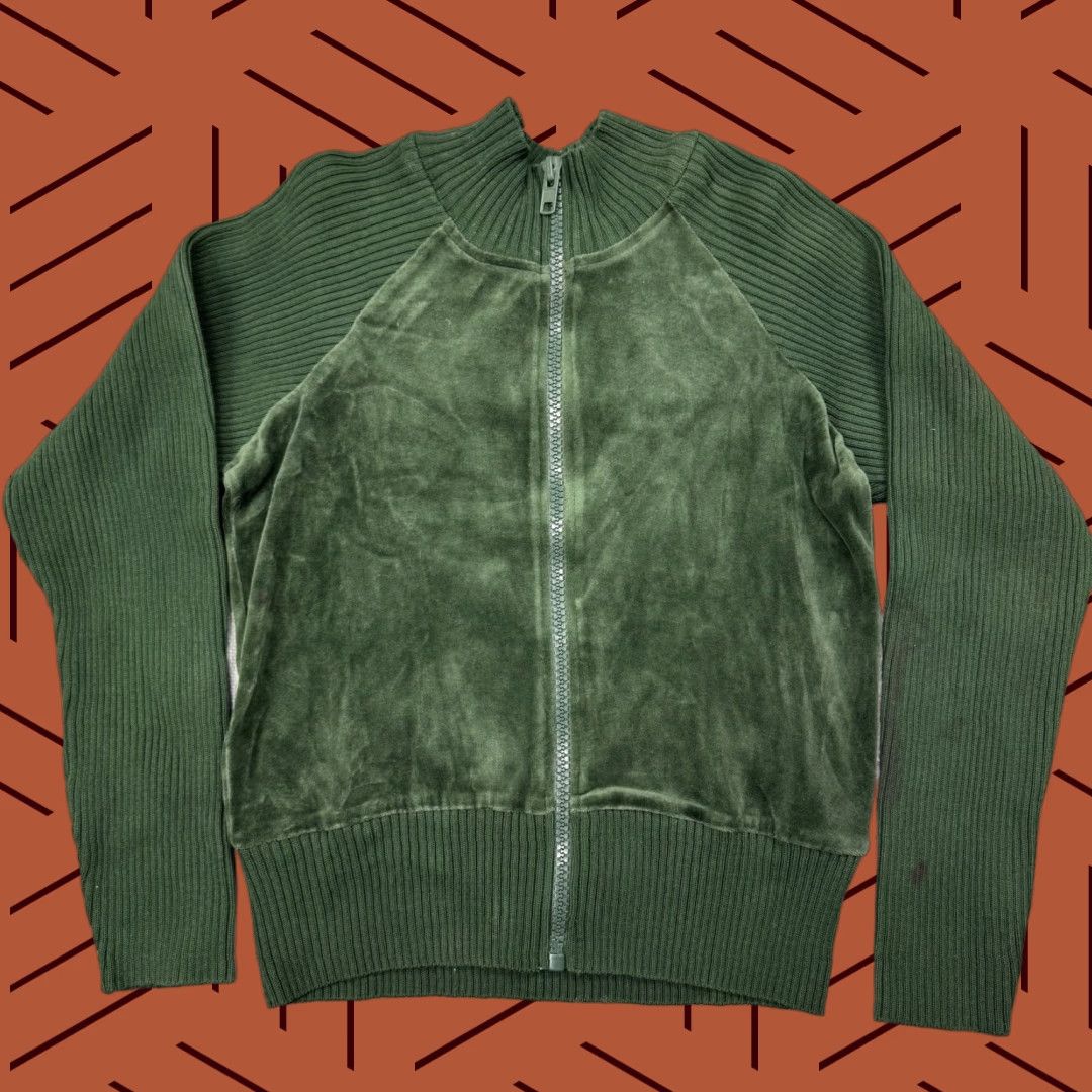 Velour VTG BEAUX ART 90S SWEATER JACKET GREEN COTTON POLYESTER FULL ZIP S RAGLAN SLEEVE RIBBED SHOULDERS VINTAGE UNISEX ADULTS Regular Size Size US S / EU 44-46 / 1 - 1 Thumbnail
