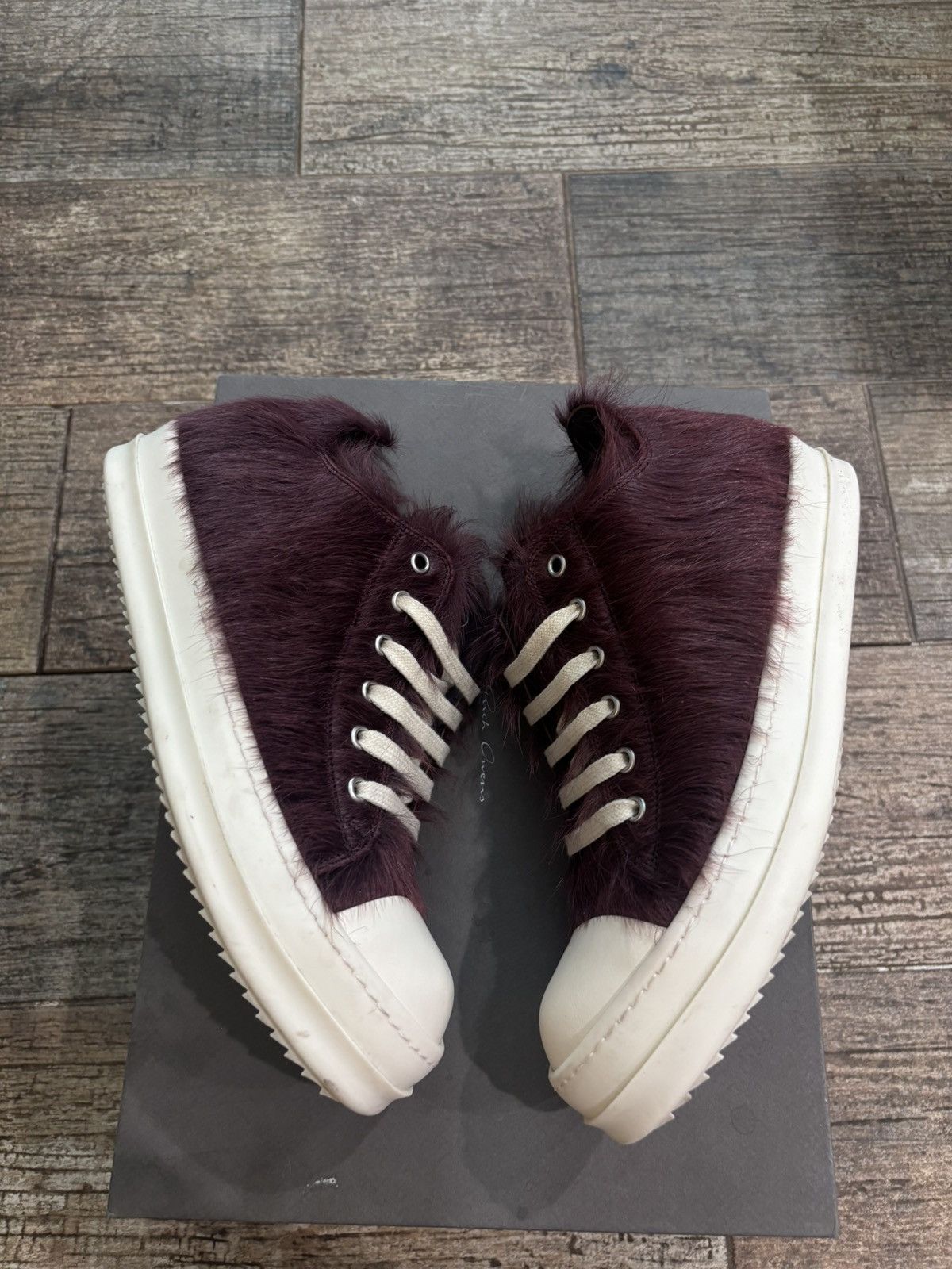 Rick Owens Amethyst and Milk Pony Hair Ramones Low Size US 7 / EU 40 - 2 Thumbnail