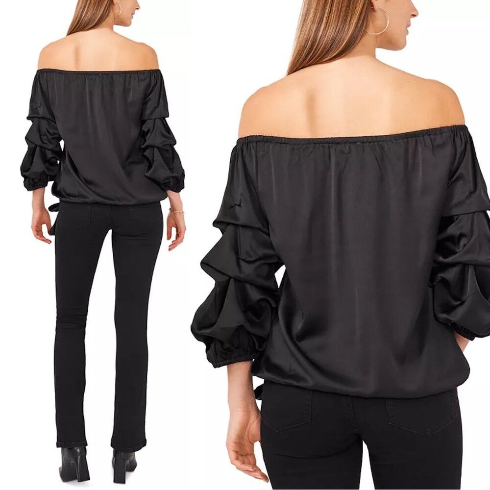 Vince Camuto NWT New $69 Vince Camuto Black Off The Shoulder Balloon Sle Size XS / US 0-2 / IT 36-38 - 2 Thumbnail