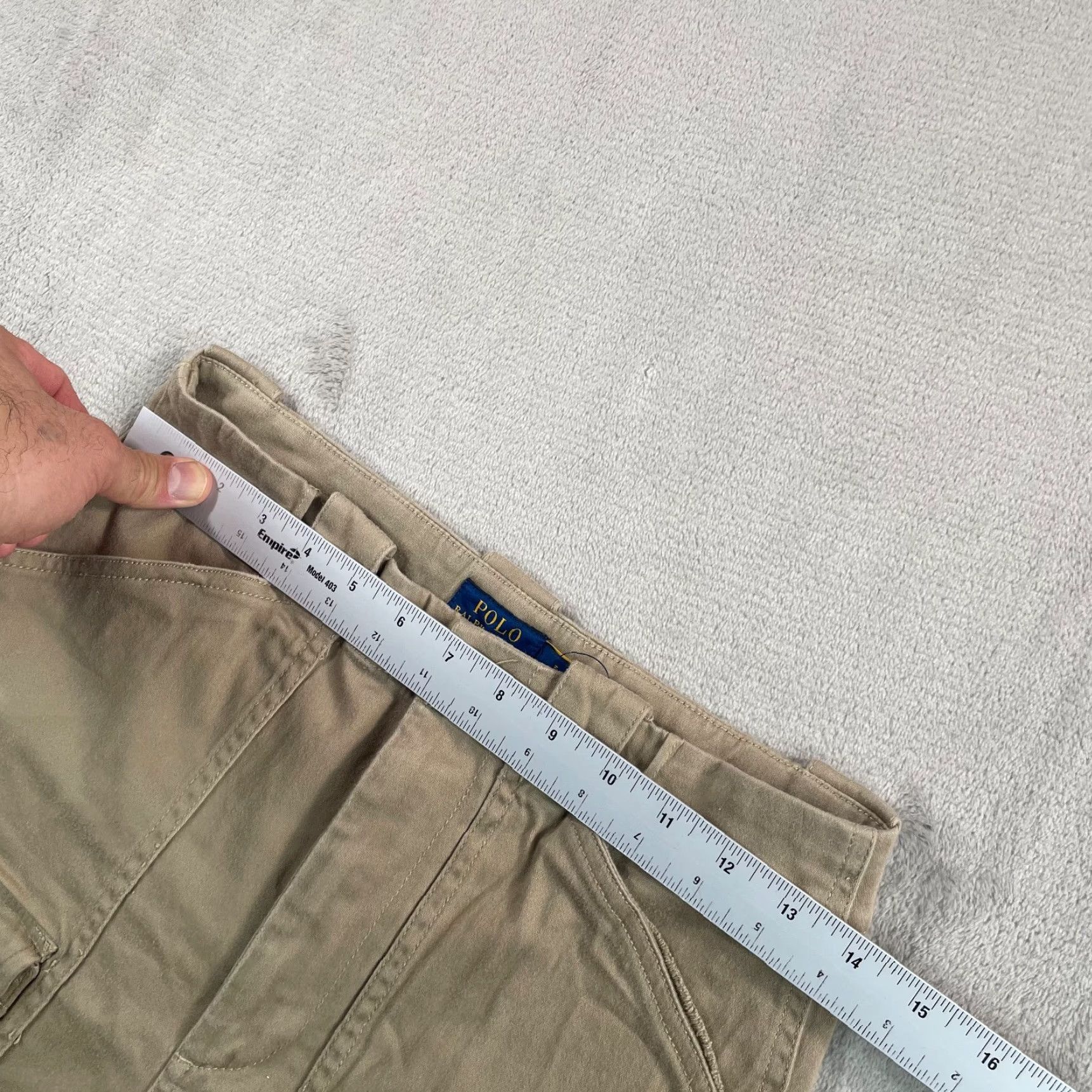 Polo Ralph Lauren VINTAGE Polo Ralph Lauren Wide Leg Cargo Trouser Pant Women 4 Beige Utility Inspired Size 27" / US 4 / IT 40 - 5 Thumbnail