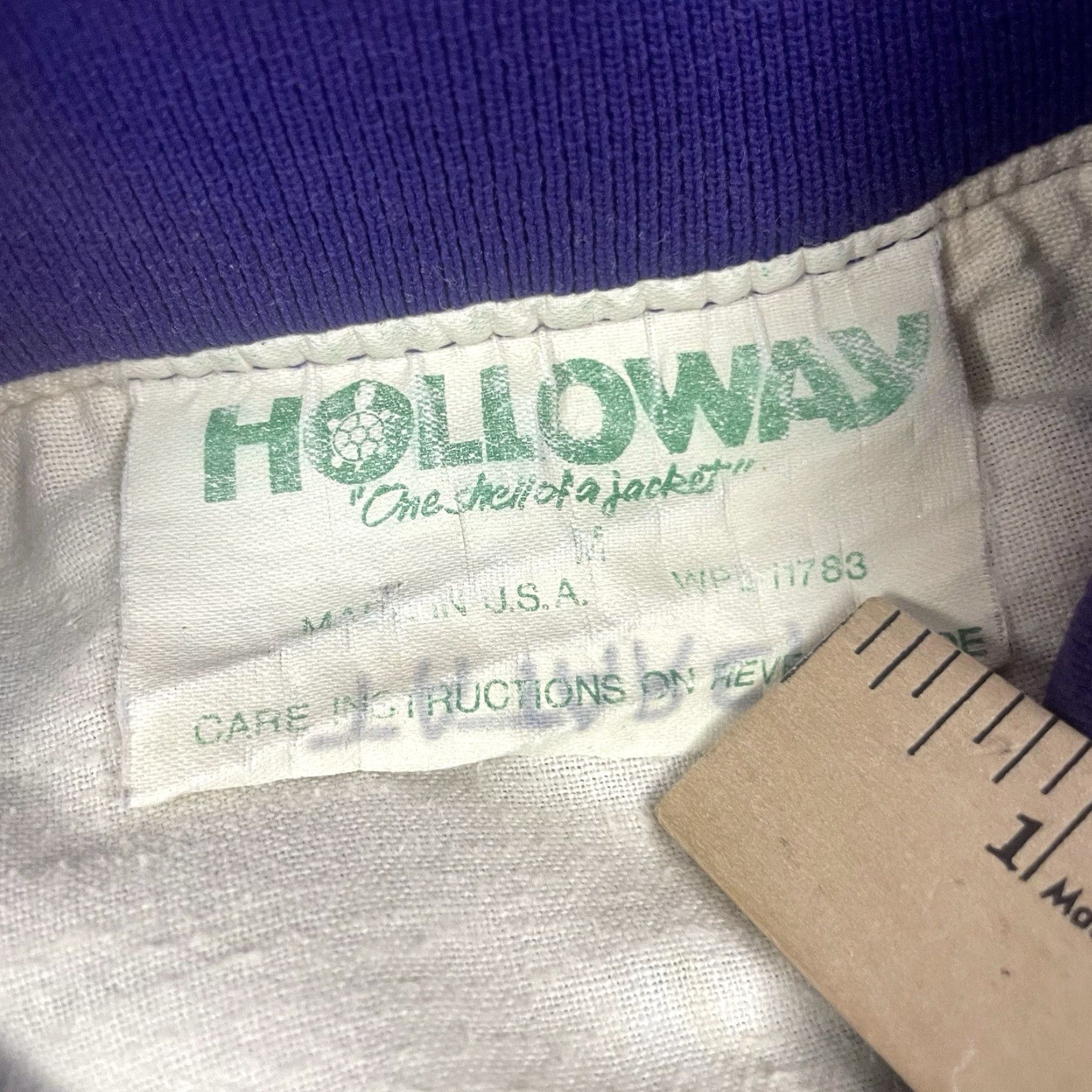 Holloway VINTAGE Holloway Jacket Unisex Adults M Purple Distressed 80s Griffin Baseball Varsity Nylon Button Size US M / EU 48-50 / 2 - 3 Thumbnail