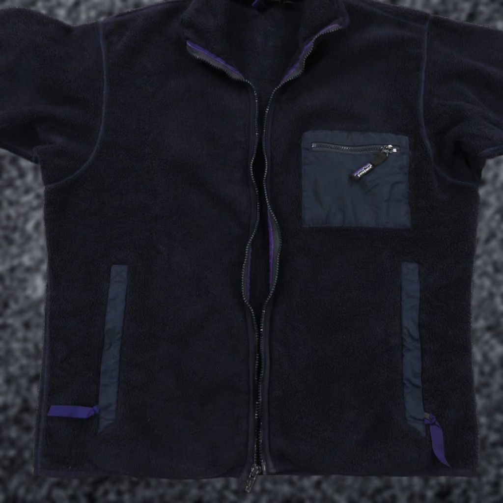 Patagonia Patagonia Jacket Mens Large Navy Synchilla Deep Pile Full Zip F9 USA 80s College Outdoor Windbreaker Size US L / EU 52-54 / 3 - 1 Thumbnail