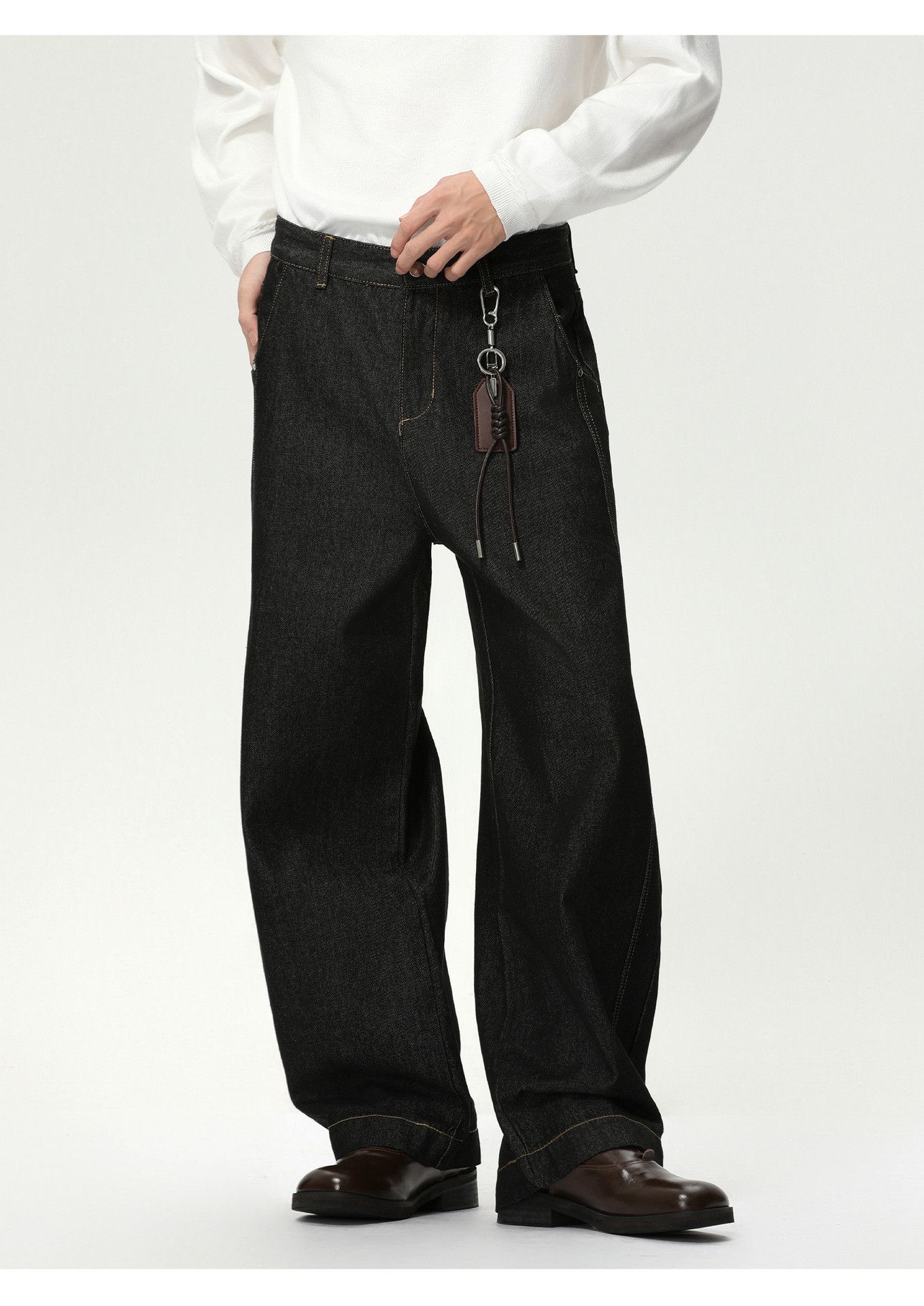 Japanese Brand Men's American Retro Wide-Leg Casual Curved Jeans Size US 32 / EU 48 - 2 Thumbnail