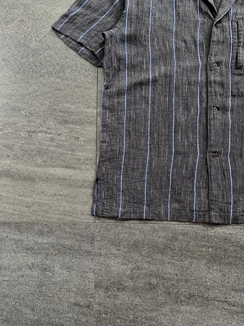 Issey Miyake FREE TAX! 90s Linen Relaxed Striped Shirt Size US L / EU 52-54 / 3 - 3 Thumbnail