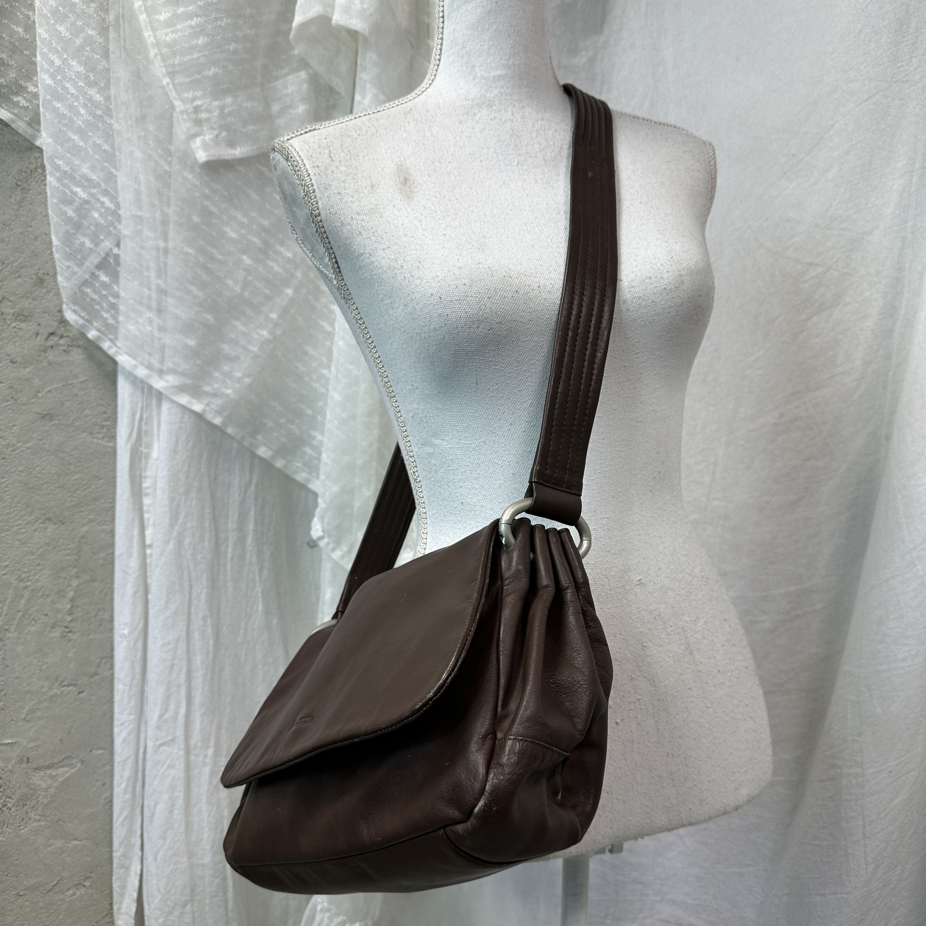 Vintage Vintage Chocolate Brown Long Belt Baguette Bag Y2K Size ONE SIZE - 5 Thumbnail