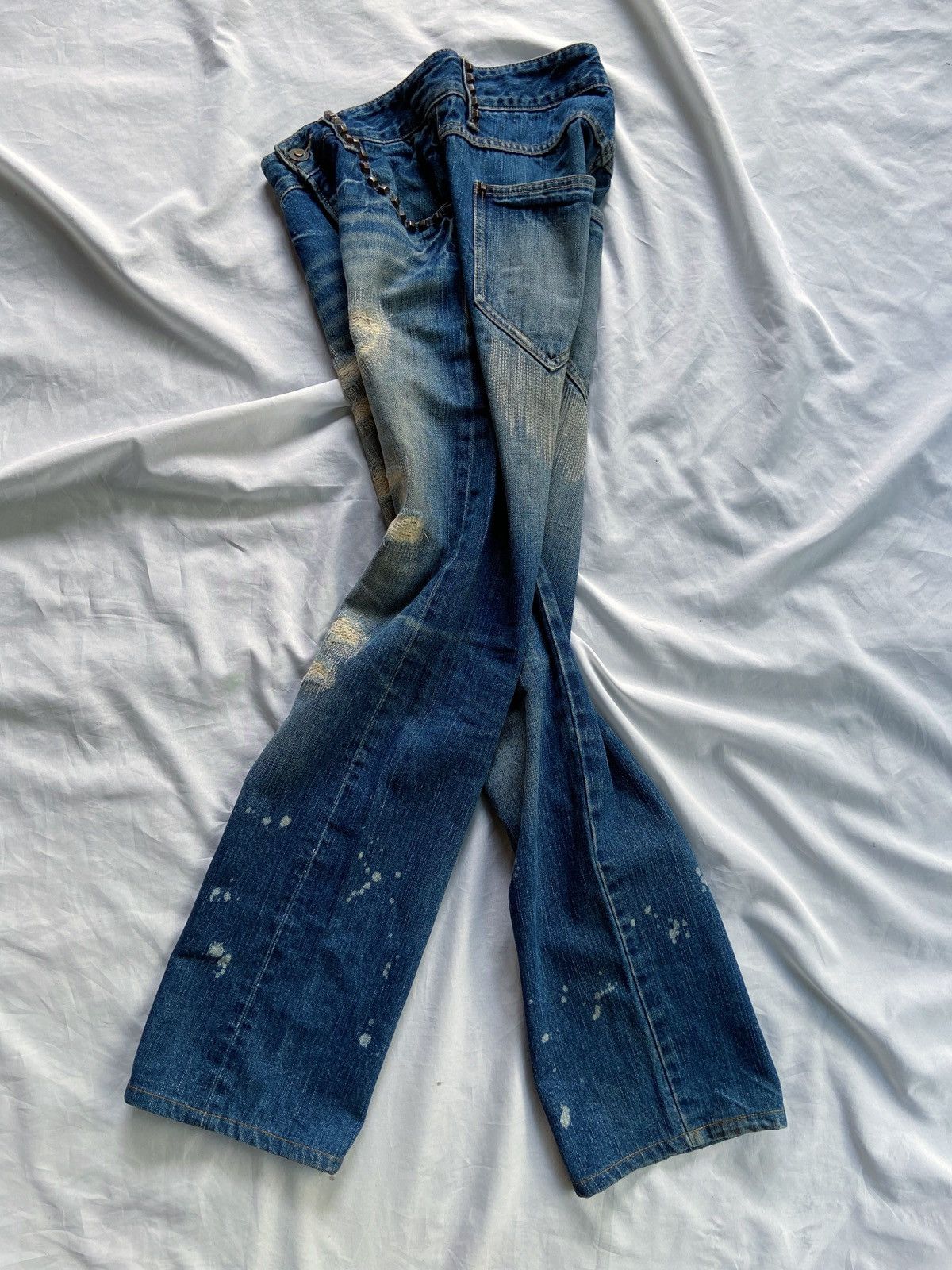 PPFM COOK JEANS #E99 DISTRESSED PUNK DENIM Size US 31 - 14 Thumbnail