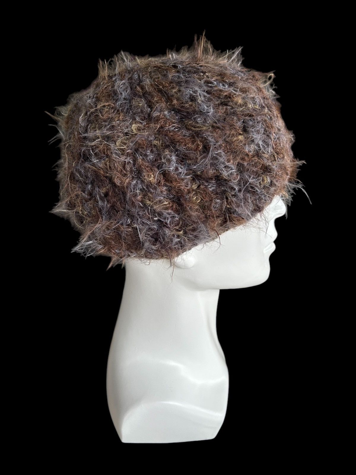 14th Addiction × Hysteric Glamour × Japanese Brand Punk Bondage Style Mohawk Mohair fur Cf Made italy Beanie ☠️☠️ Size ONE SIZE - 1 Thumbnail