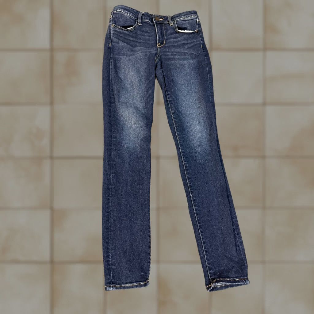 American Eagle Outfitters American Eagle Outfitters Jegging Jeans Womens 8 Long Dark Wash Blue Stretch 5-Pocket Denim High Rise Regular Inseam 30in Size 30" / US 8 / IT 44 - 1 Thumbnail