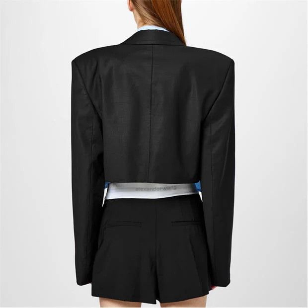 Alexander Wang o1g2r1mq0824 Cropped Blazers in Black Size L / US 10 / IT 46 - 5 Thumbnail