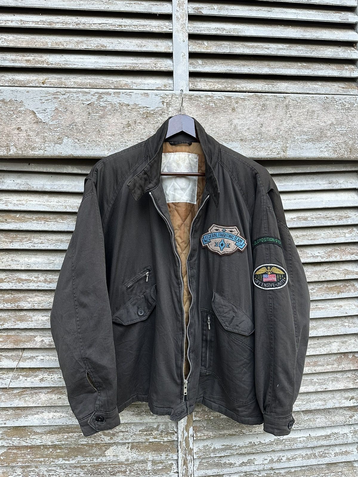 Vintage 👹Vintage Federal Fighting Team Oversized Bomber Jacket Size US XL / EU 56 / 4 - 8 Thumbnail