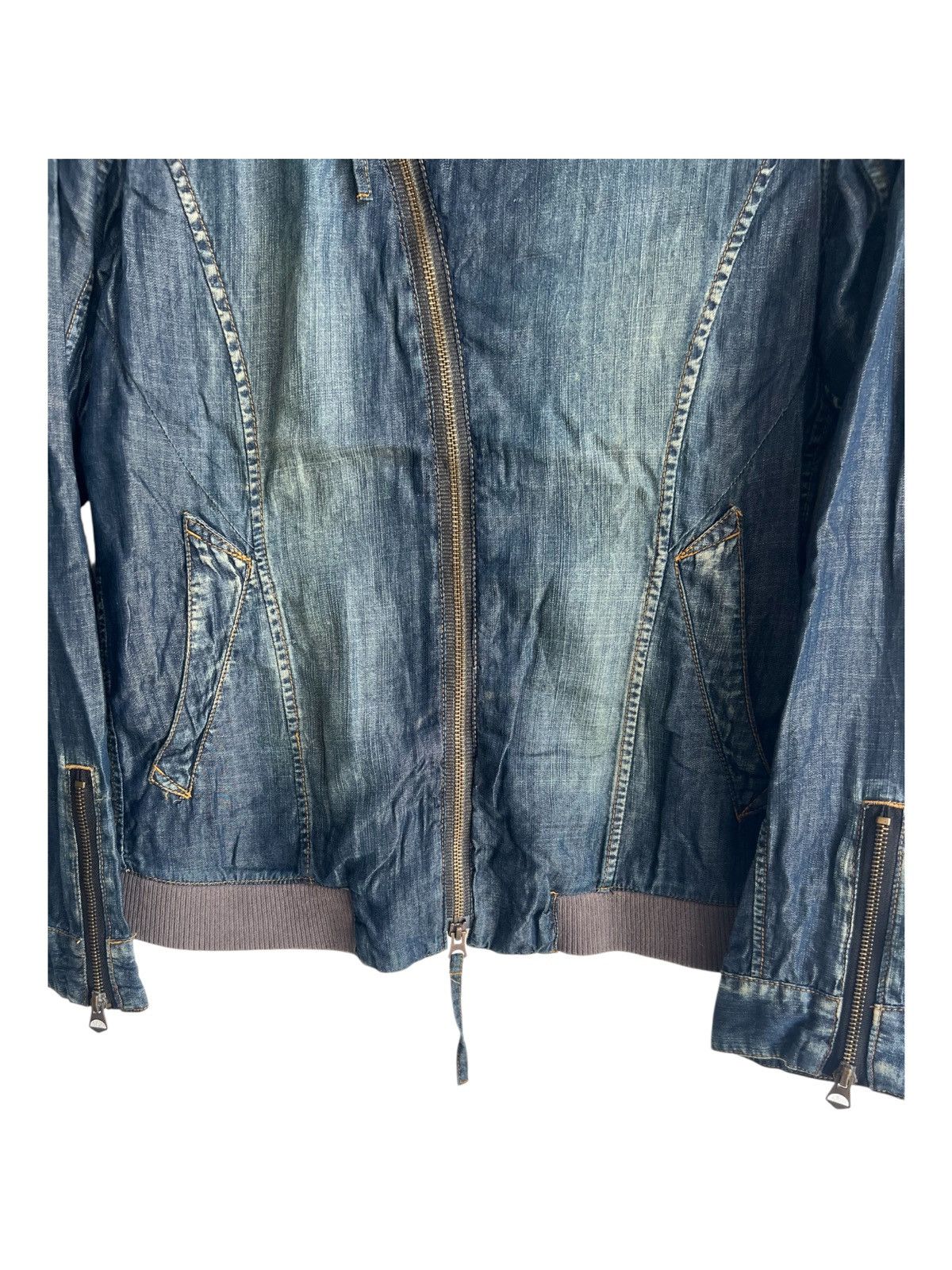 If Six Was Nine Y2K Asymmetrical Zipper Bondage Denim Cafe Racer Jkt PPFM Size US M / EU 48-50 / 2 - 5 Thumbnail