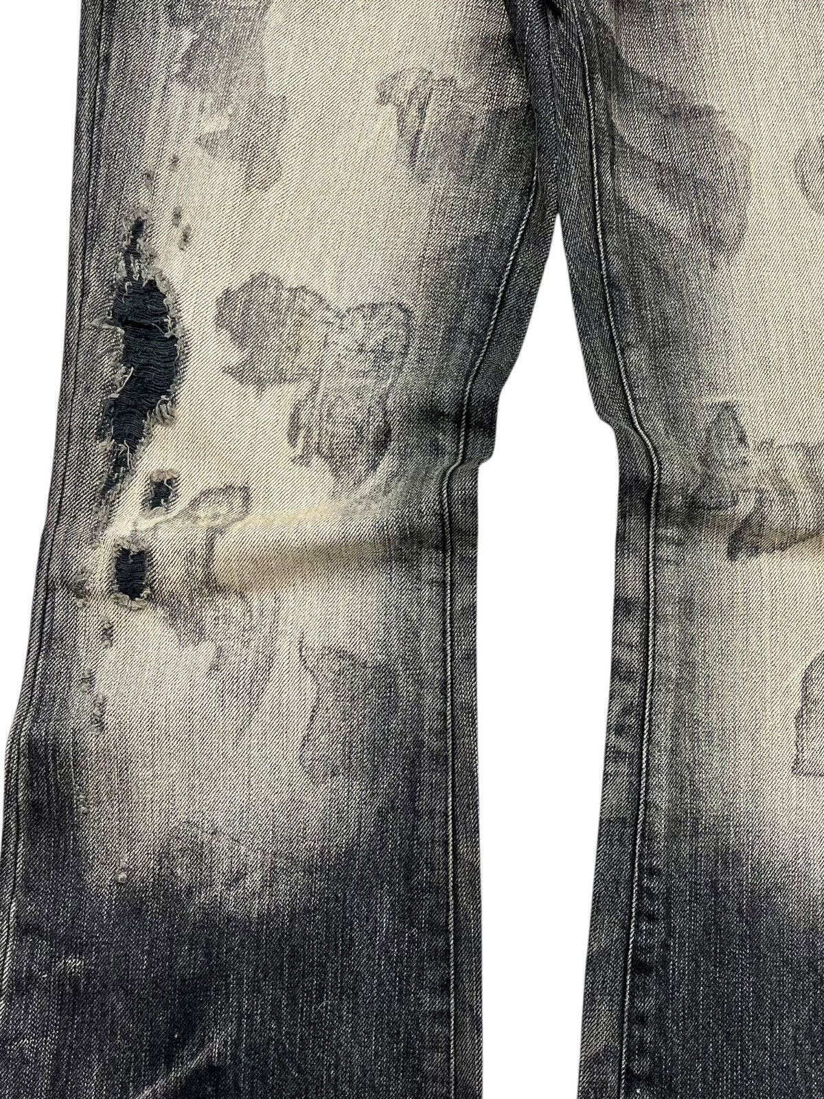GOSTAR DE FUGA 2000s Fuga - Vkei Style Crashed Flared Denim Pants Size US 29 - 6 Thumbnail