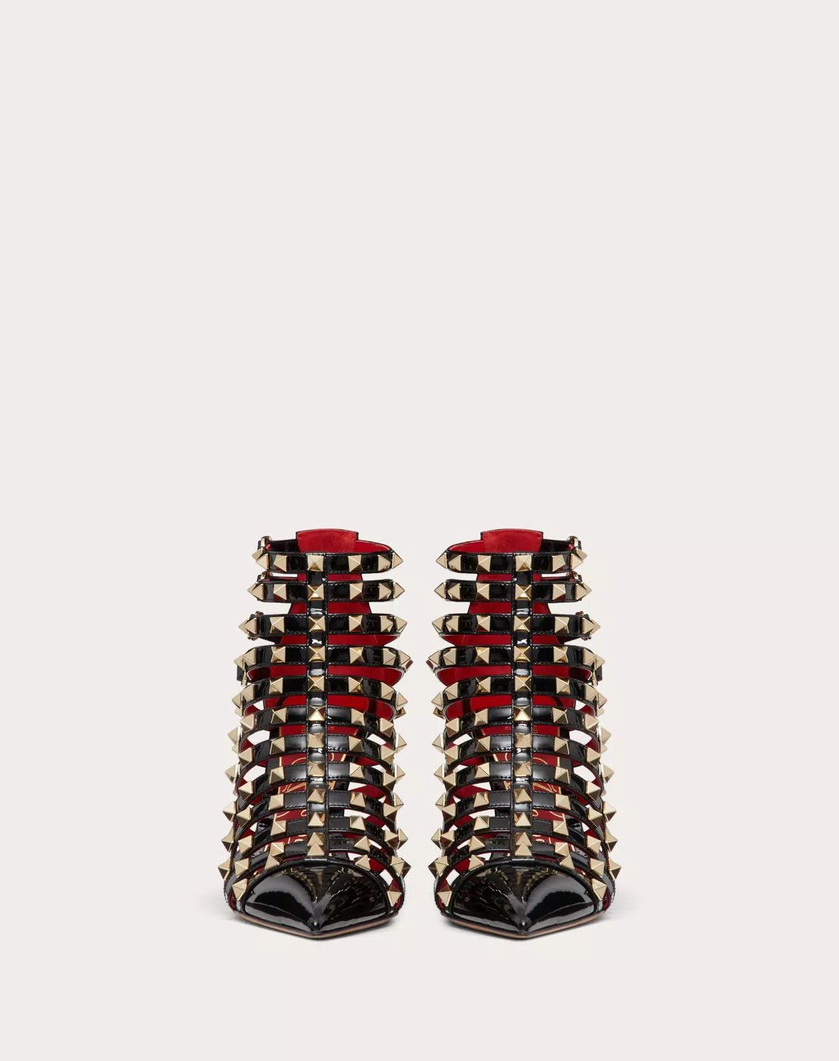 Valentino o1s1wg110625 Rockstud Patent Leather Boot 100 Mm in Black Size US 8.5 / IT 38.5 - 4 Thumbnail