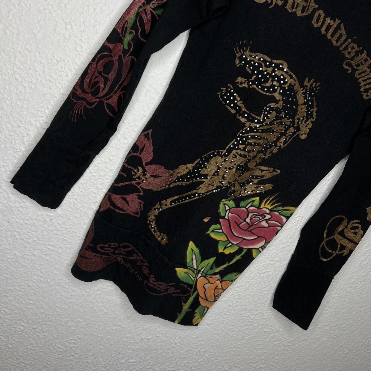 Ed Hardy Ed Hardy Longsleeve Black Crystals Full Print Tiger Rose Y2K Size S / US 4 / IT 40 - 6 Thumbnail
