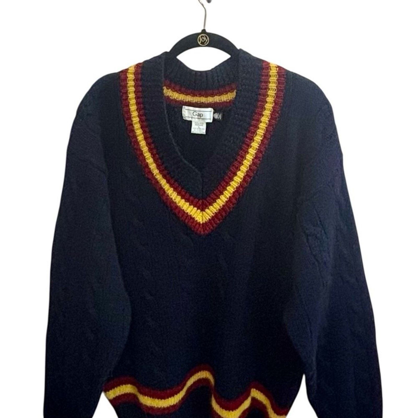 Gap Deadstock 1990s GAP Cable Knit Cricket Sweater Sz L Size XL / US 12-14 / IT 48-50 - 4 Thumbnail