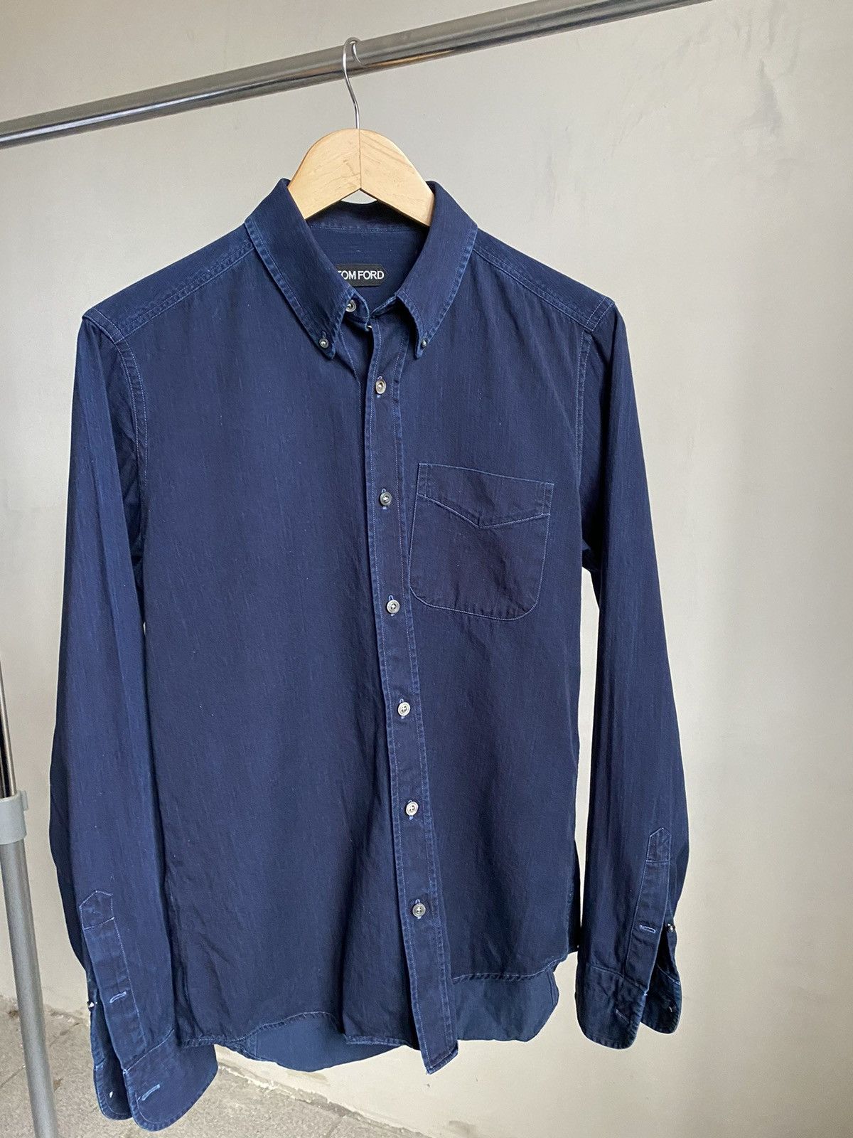 Tom Ford Tom Ford denim luxury shirt button down chest pocket Size US S / EU 44-46 / 1 - 3 Thumbnail