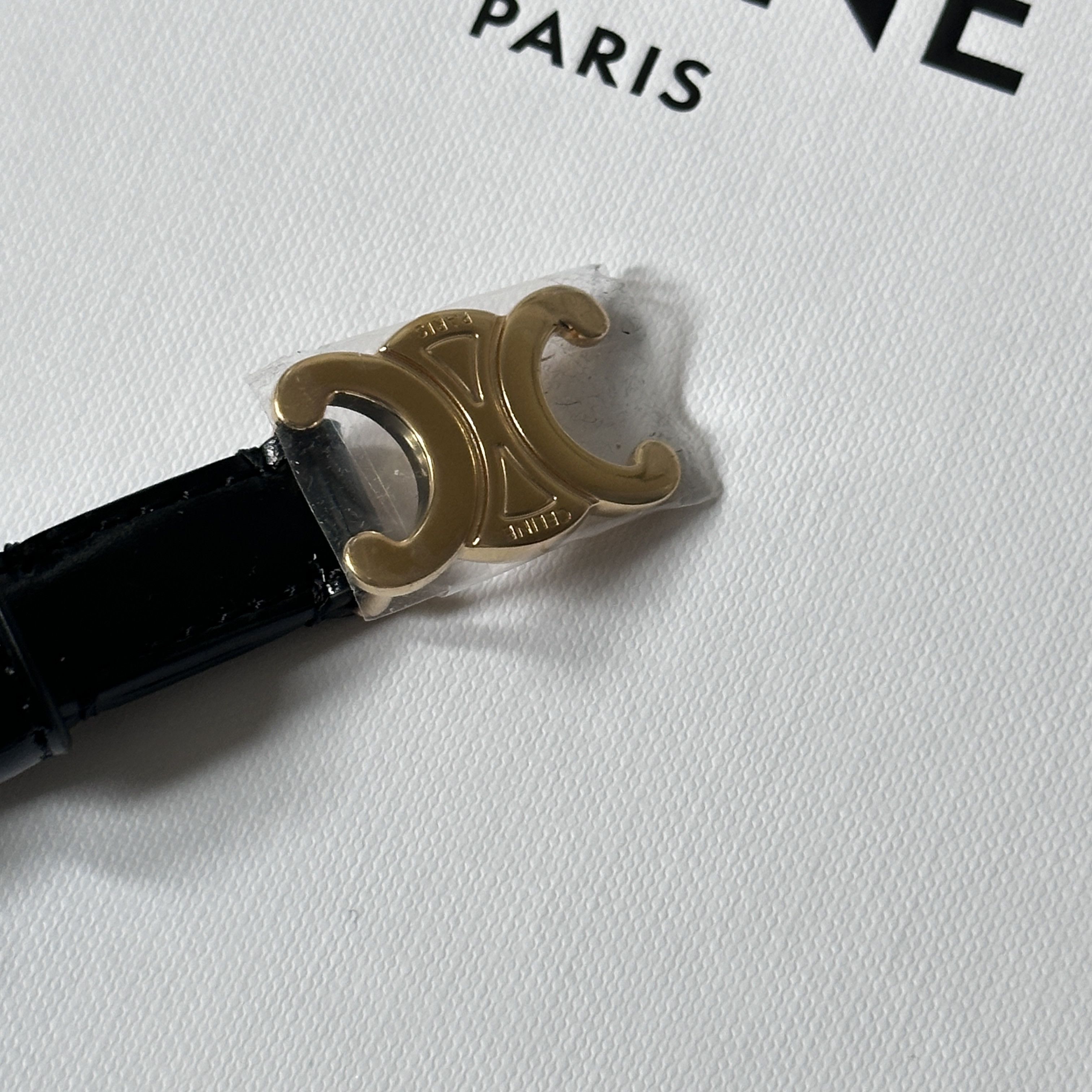 Celine SMALL TRIOMPHE BELT IN TAURILLON LEATHER Size ONE SIZE - 6 Thumbnail