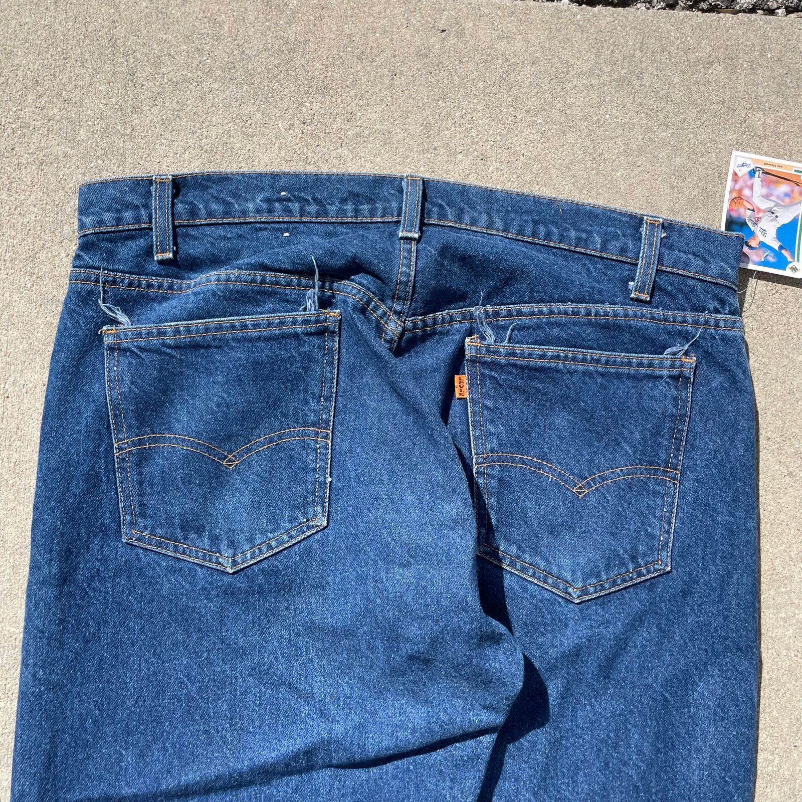 Levi's Levi’s 510 Orange Tab Jeans USA Dark Wash Denim 37x31 Size US 37 - 2 Thumbnail