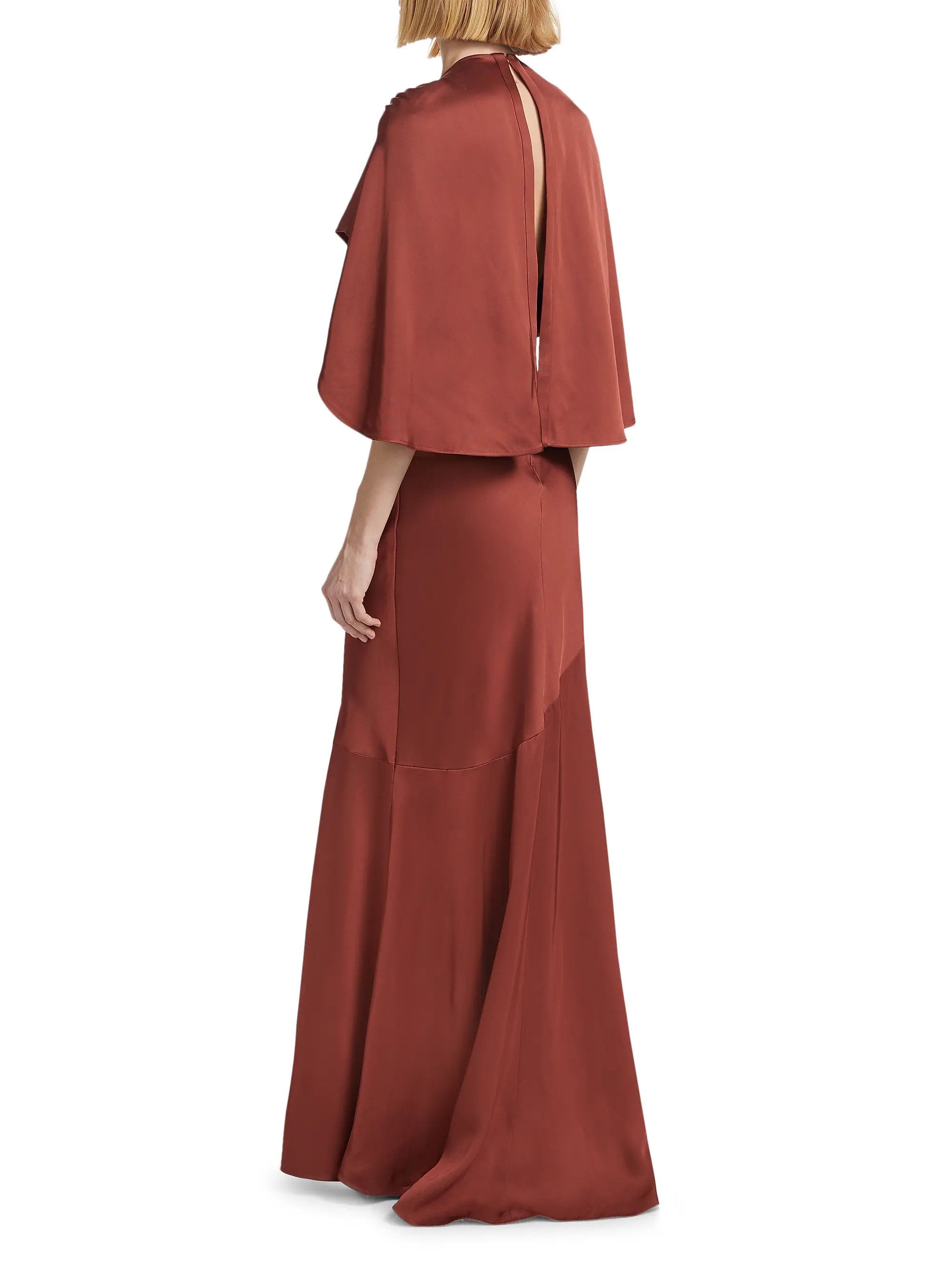 Zimmermann oc11z0725 Eden Cape Maxi Dress in Chestnut Size M / US 6-8 / IT 42-44 - 5 Thumbnail