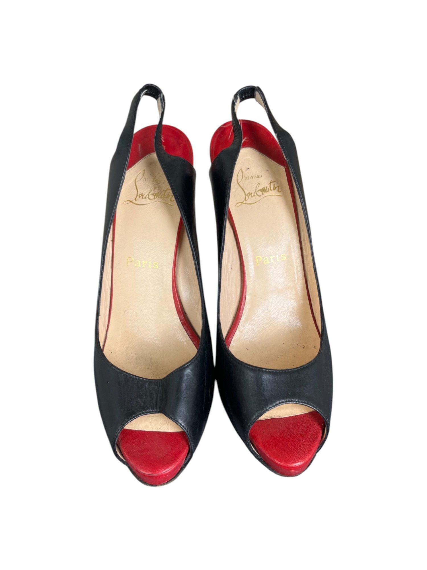 Christian Louboutin 2000's Red & Black Leather pumps Size US 10.5 / IT 40.5 - 5 Thumbnail