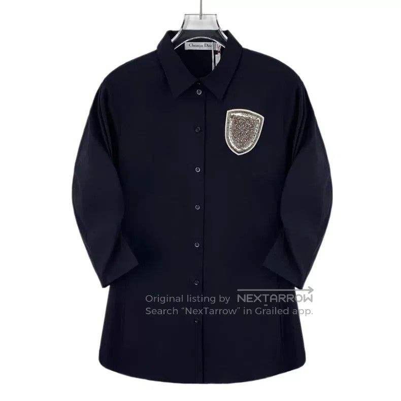 Dior Dior Dark blue badge diamond cotton lapel single-breasted Size XS / US 0-2 / IT 36-38 - 1 Thumbnail