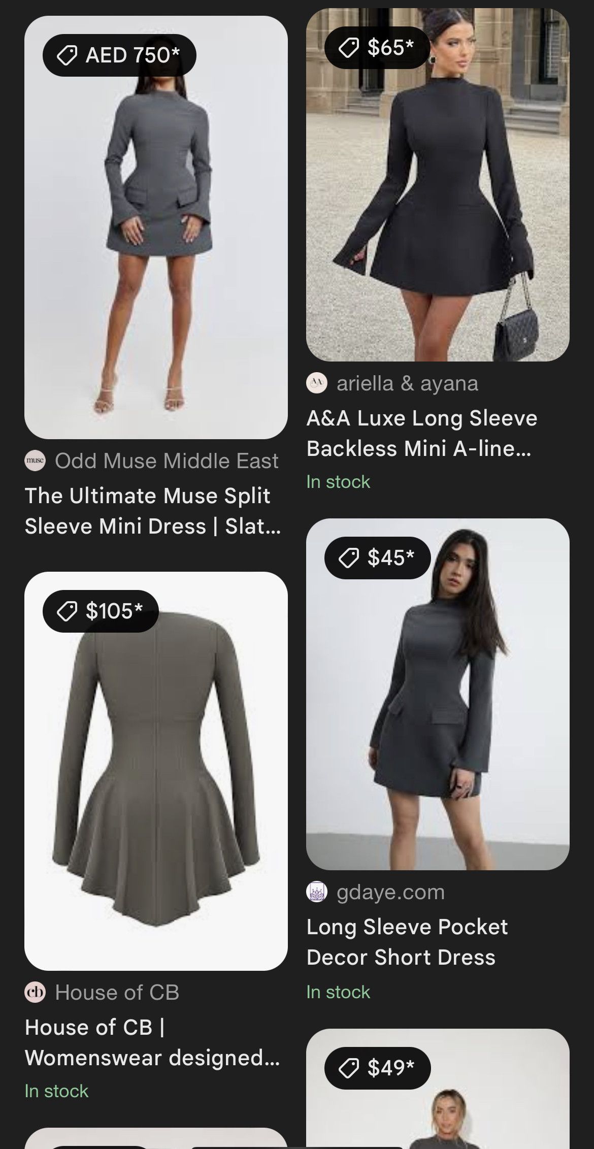 Other Chelsea Stitching Bell Sleeve Gray Mini Dress Size L / US 10 / IT 46 - 5 Thumbnail