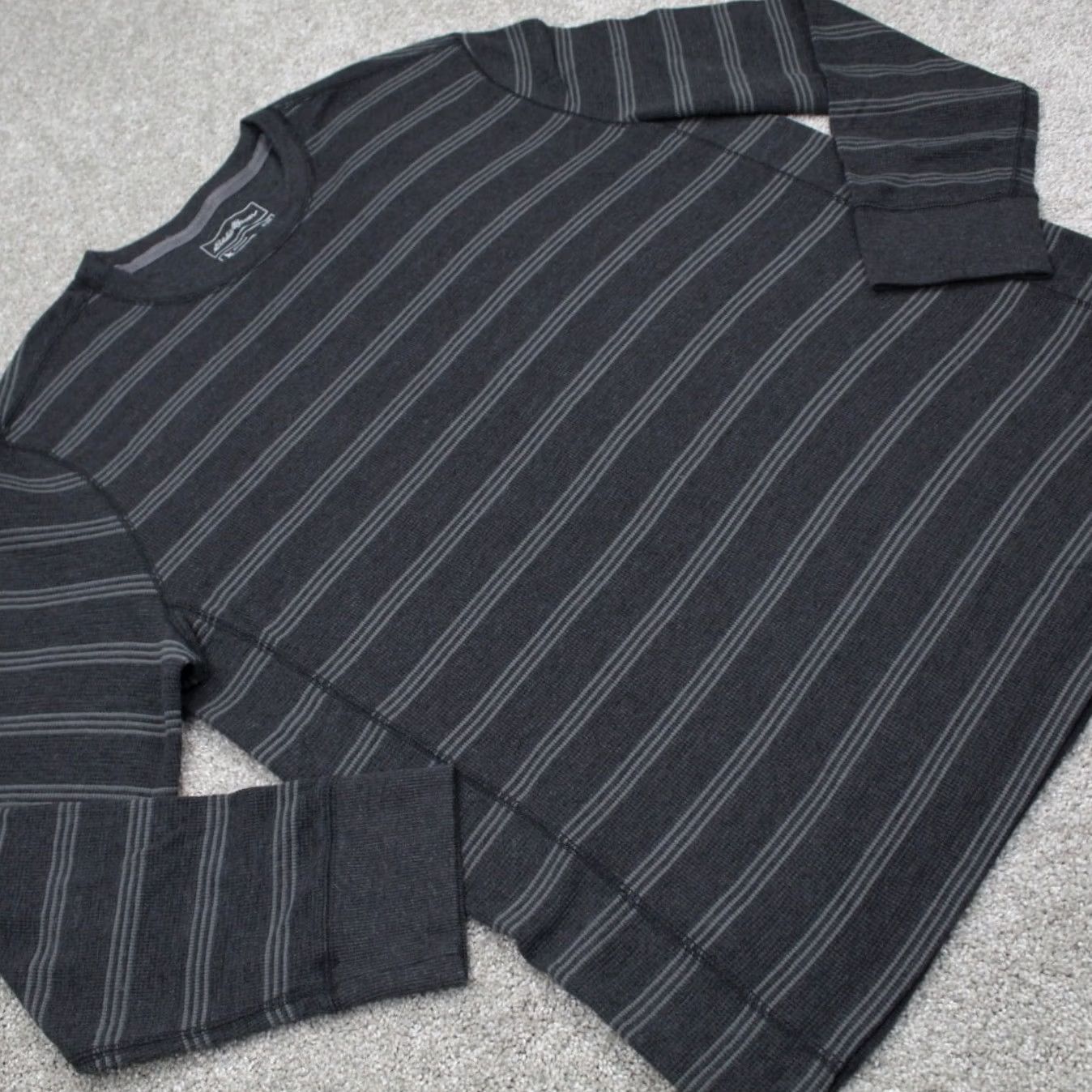 Eddie Bauer VINTAGE Eddie Bauer Outdoor Sweatshirt Mens 2XL XXL Gray/Black Striped L/S Pullover Size US XXL / EU 58 / 5 - 6 Thumbnail