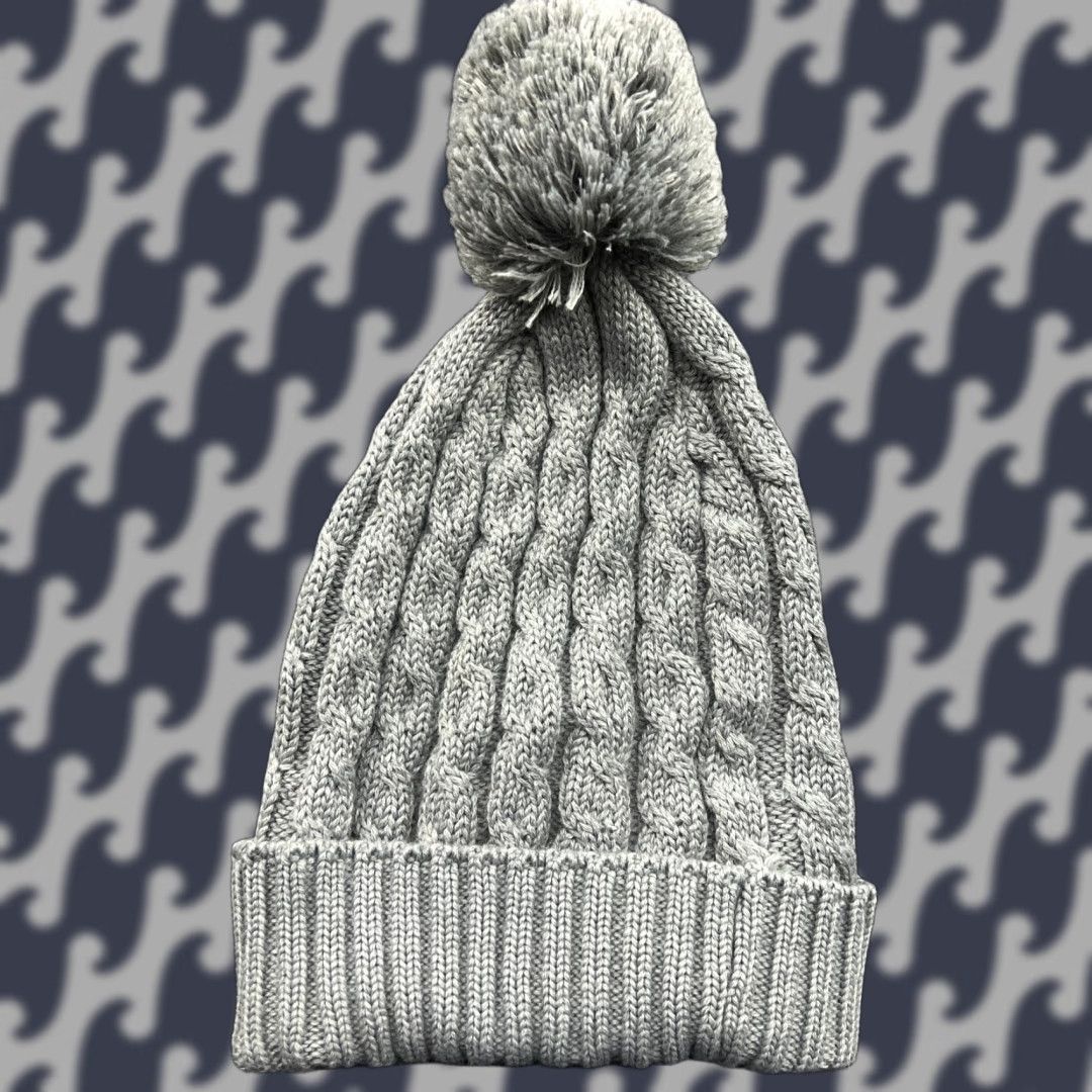 Vintage Kingsland Beanie One Size Womens Gray Cable Knit Lined Knit Equestrian Wool Gray Cable Knit Beanie Size ONE SIZE - 1 Thumbnail