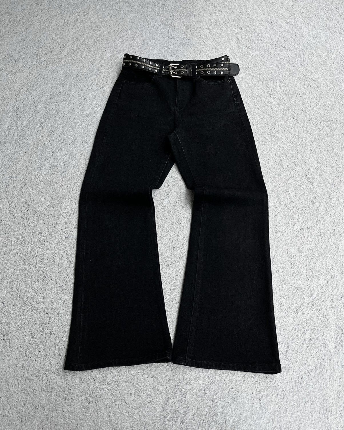 image of If Six Was Nine x Uniqlo Super Black Slim Flared Jeans, Men's (Size 28)
