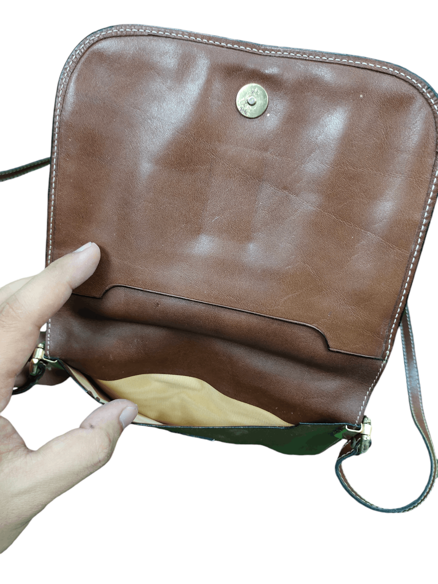 Aigner Vintage 80s Aigner Patina Leather Sling Shoulder Bag Size ONE SIZE - 15 Thumbnail