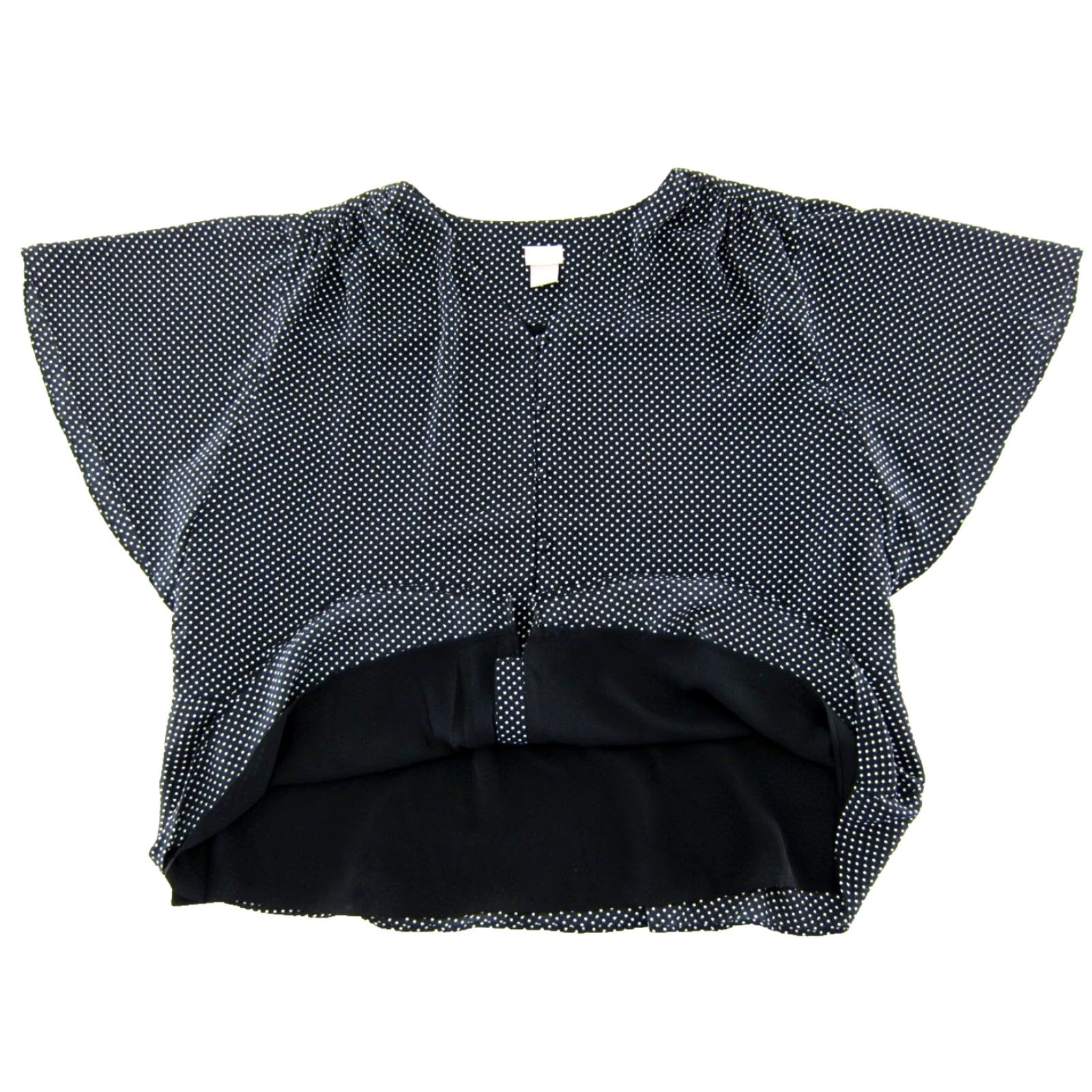 Vintage Chico's Black White Polka Dot Short Sleeve V-Neck Button Down Blouse 2XL Size XXL / US 16-18 / IT 52-54 - 4 Thumbnail
