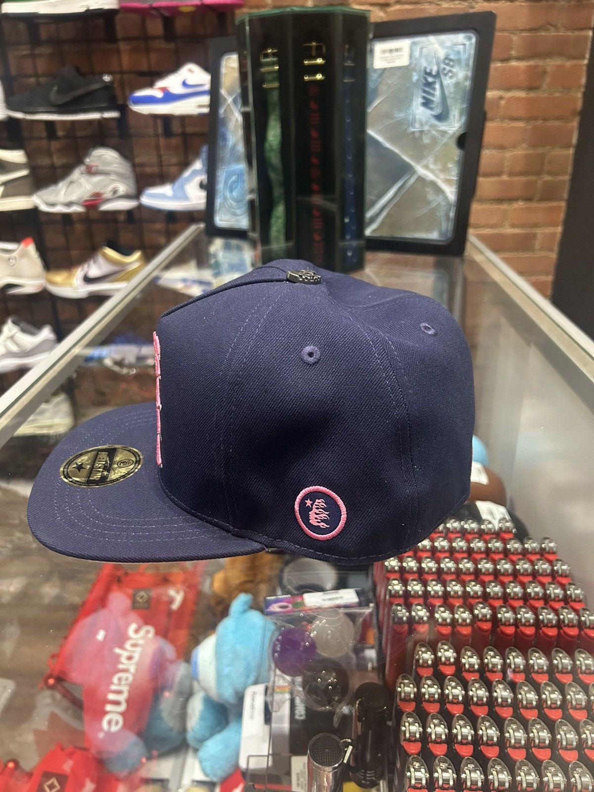 HELLSTAR Hellstar fitted hat navy pink Size ONE SIZE - 2 Thumbnail