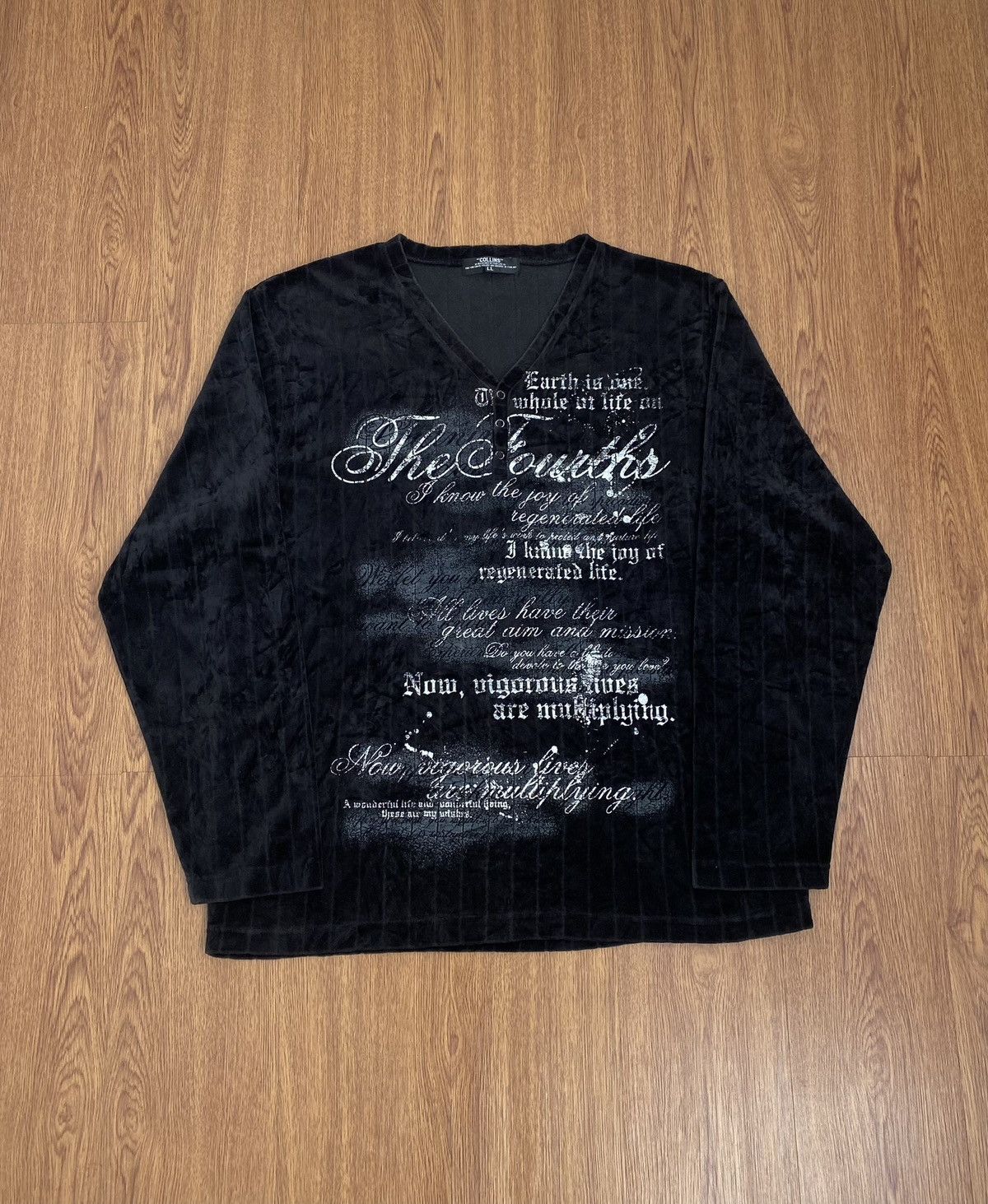 Japanese Brand Collins poem Velvet longsleeve t-shirt Size US L / EU 52-54 / 3 - 1 Thumbnail