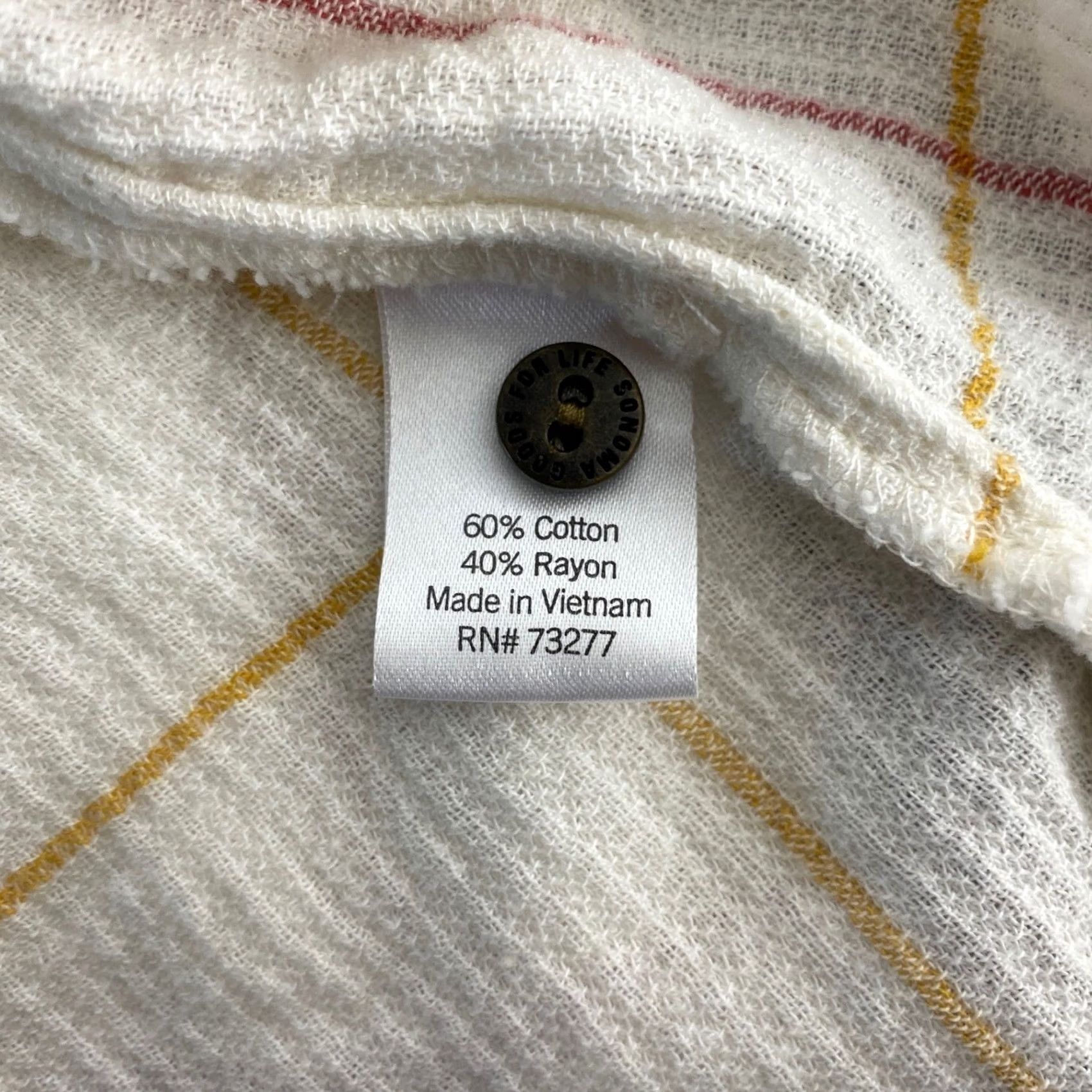 Vintage Sonoma Womens Large Plaid Button Up Long Sleeve Top Officecore Business Casual White Size L / US 10 / IT 46 - 4 Thumbnail