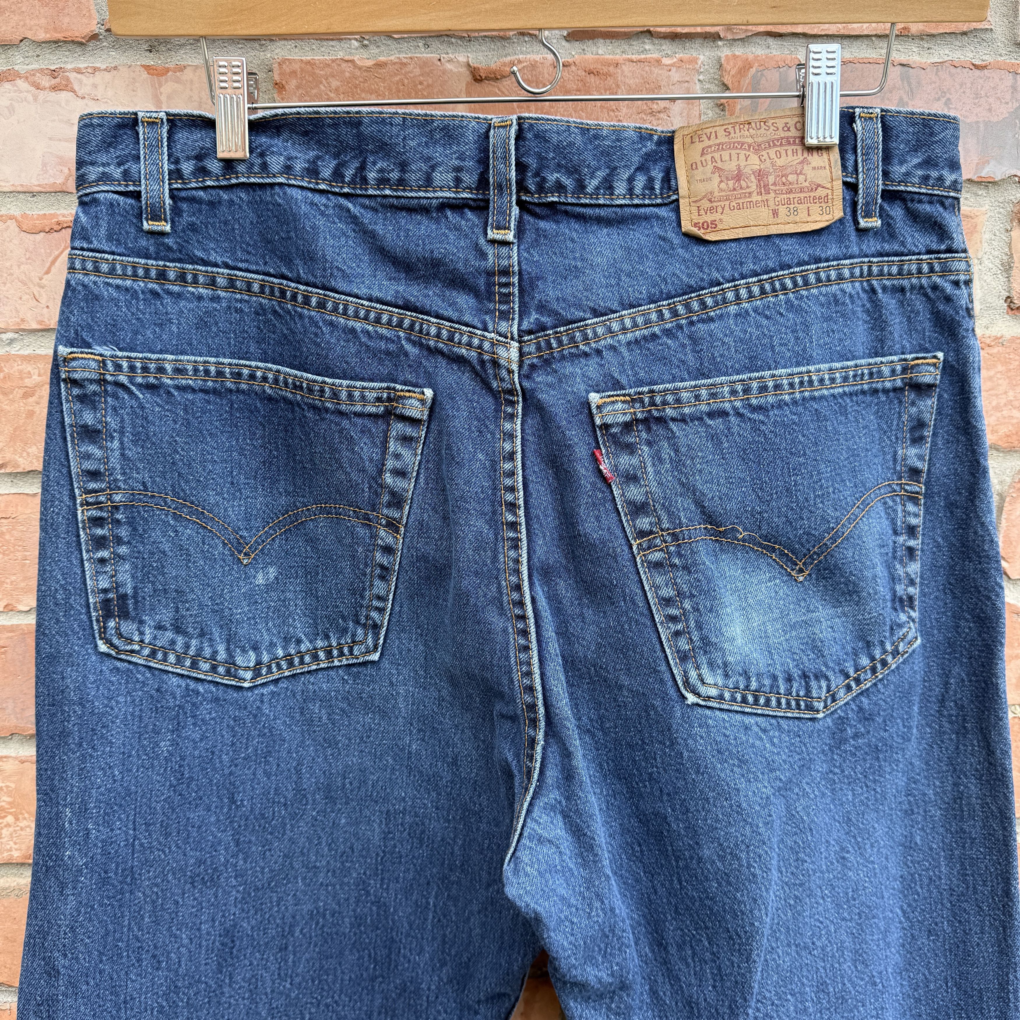 Levi's Vintage 80s Levis 505 Blue Zipper fly Denim Made USA Jeans Size US 36 / EU 52 - 3 Thumbnail