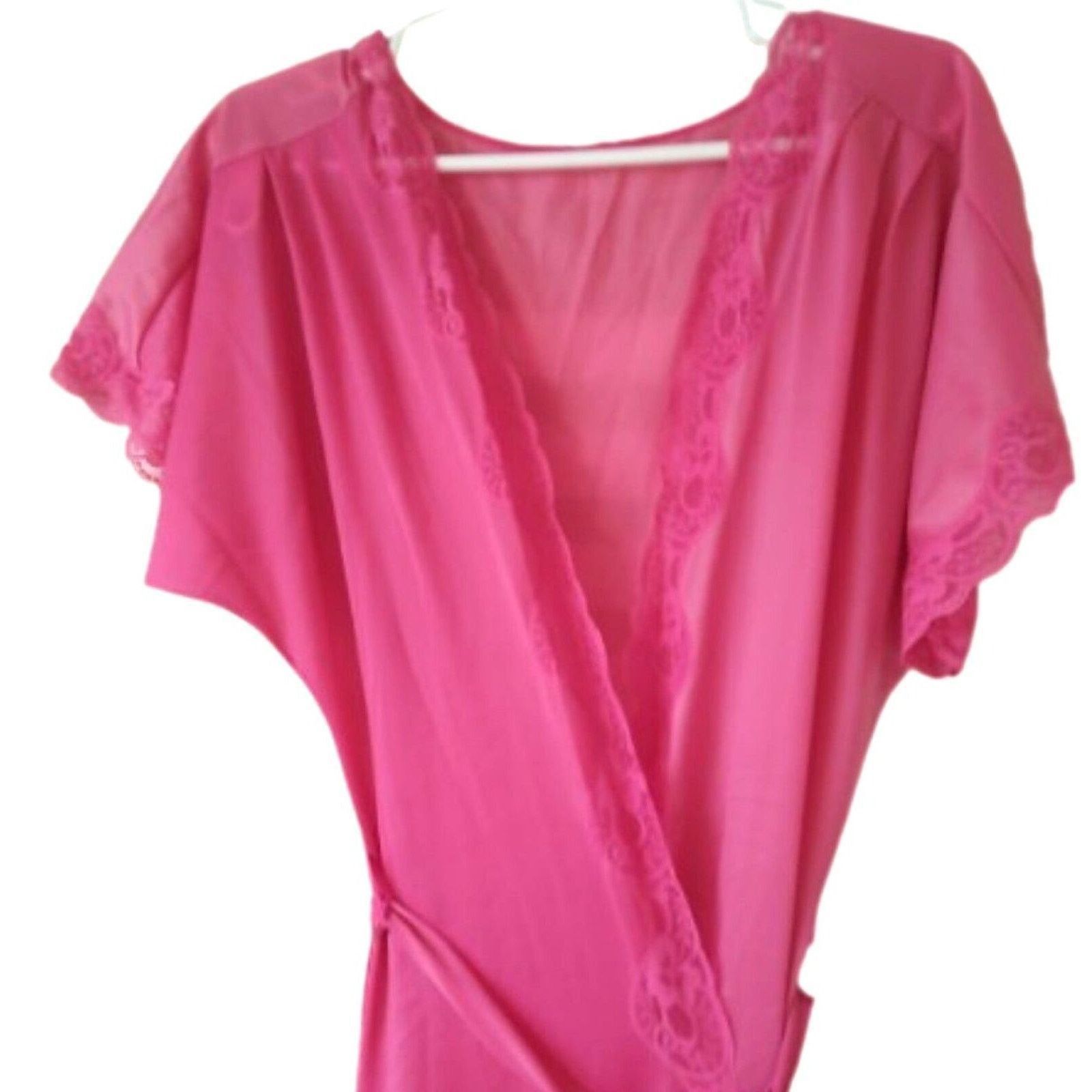 The Unbranded Brand Pink lace trim maxi nightgown L Size L / US 10 / IT 46 - 2 Thumbnail