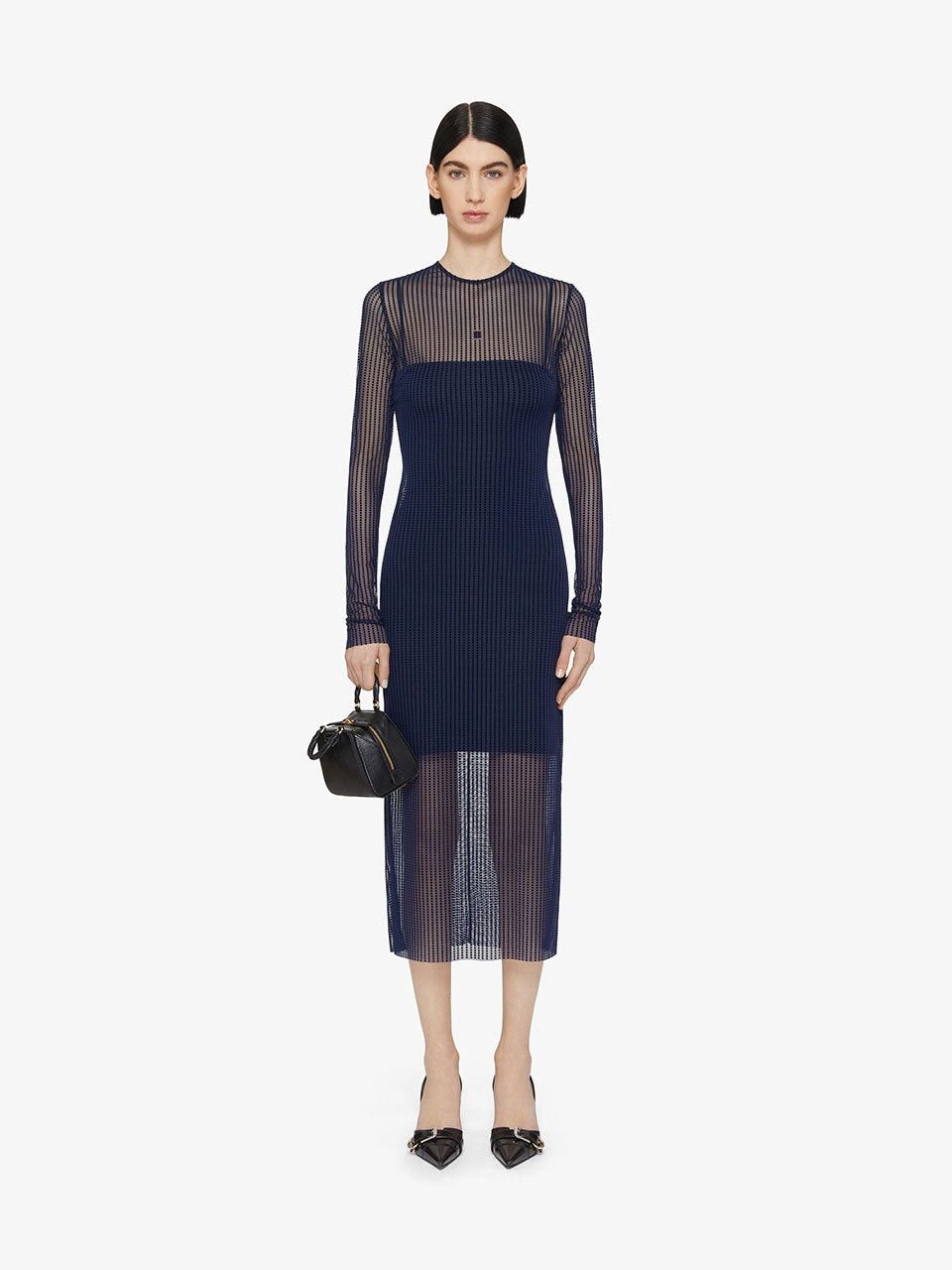 Givenchy o1w1db10325 Long Tulle Dress in Navy Size L / US 10 / IT 46 - 3 Thumbnail