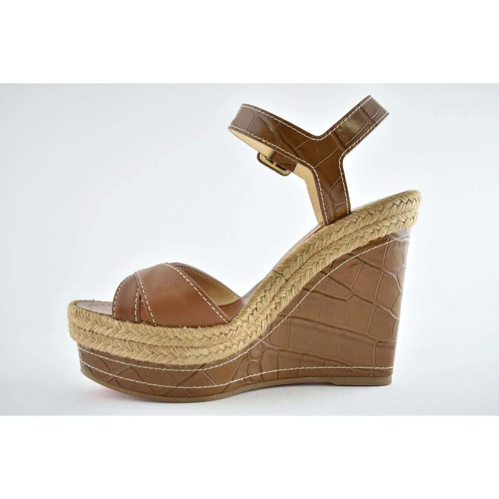 Christian Louboutin Almerio 120 Croc Brown Platform Wedge Sandal Heel Pump 41 Size US 11 / IT 41 - 9 Thumbnail