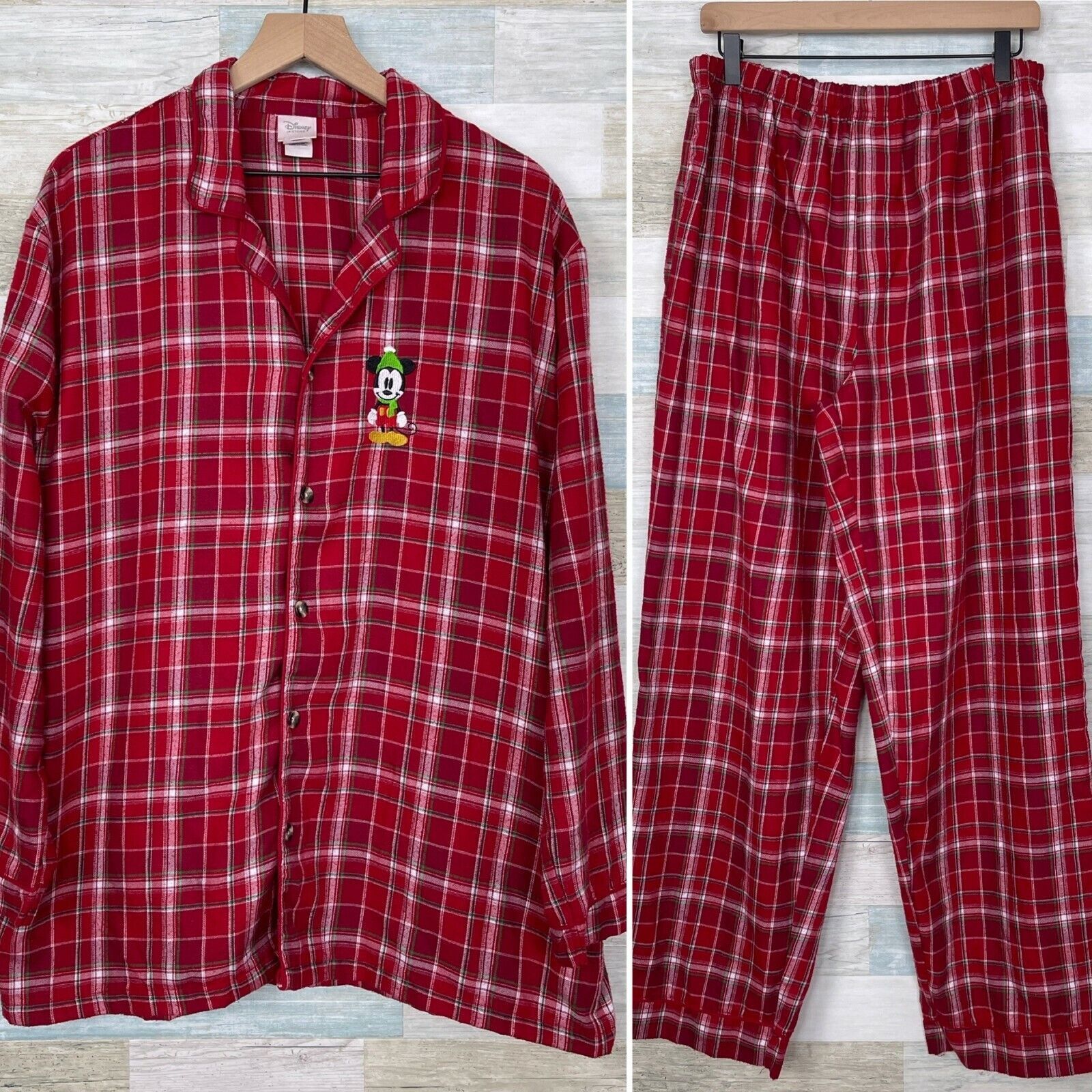 Disney Disney Store Mickey Mouse Flannel Pajama Red Plaid Mens L Size US L / EU 52-54 / 3 - 1 Thumbnail