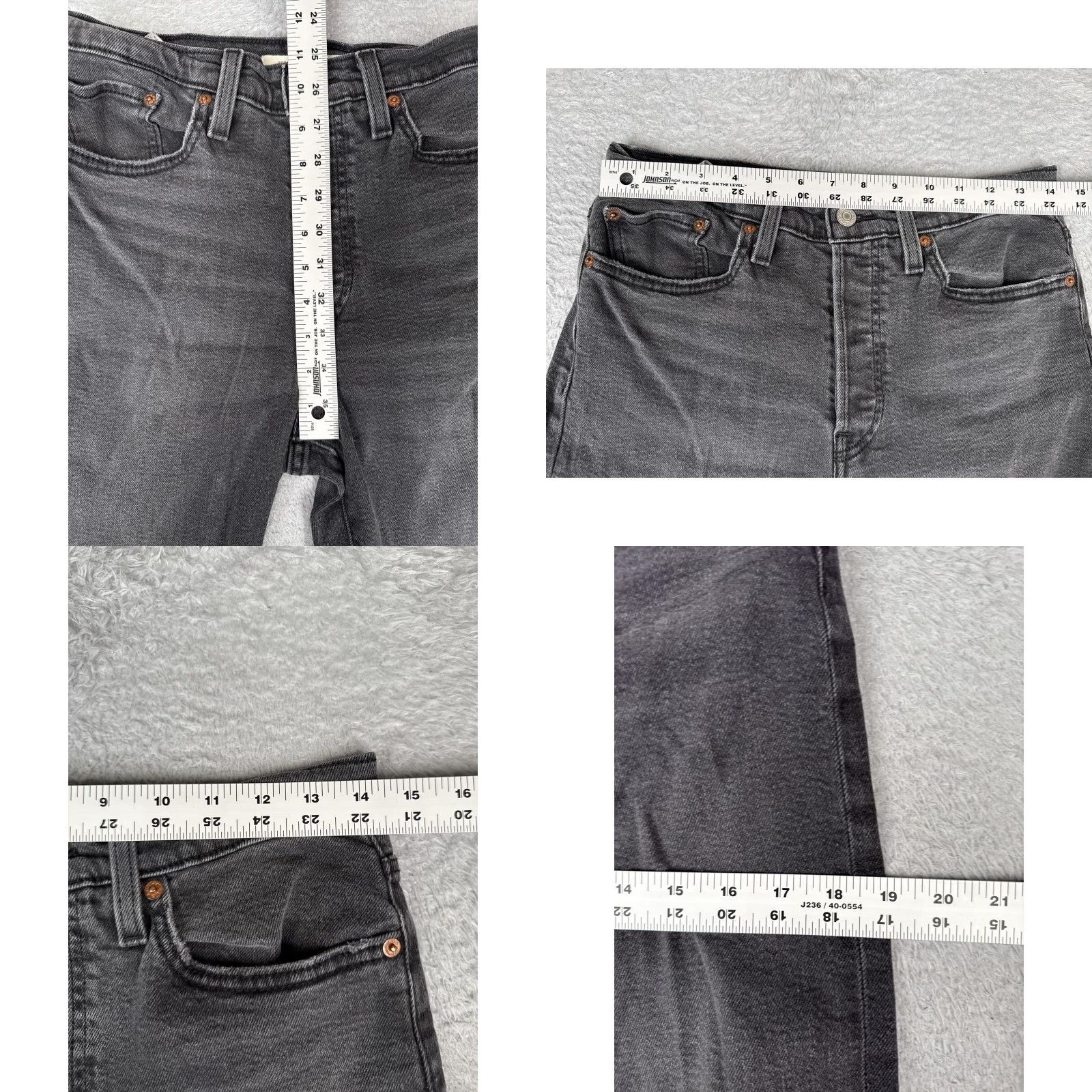 Levi's Levi's Wedgie Straight Jeans Womens 30x28 Gray High Rise Distressed Stretch Denim Size 30" / US 8 / IT 44 - 9 Thumbnail