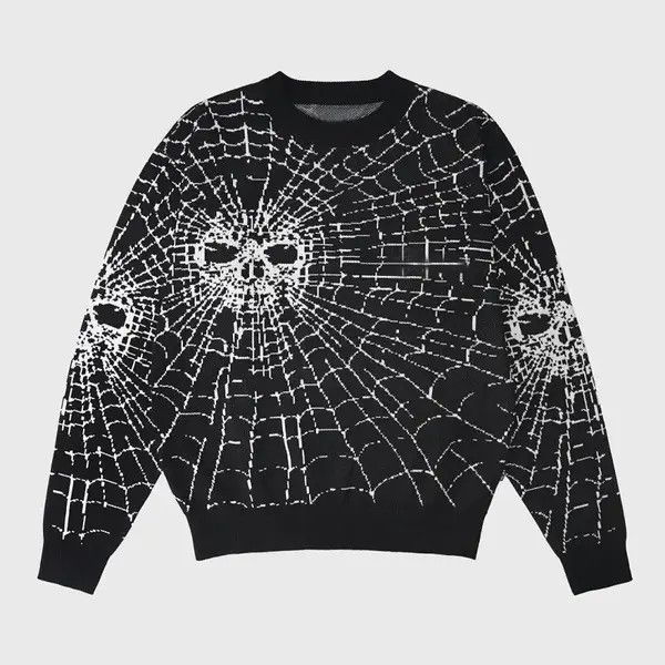 Japanese Brand × Vintage Spider Web Skull Pattern Sweater Size US L / EU 52-54 / 3 - 4 Thumbnail