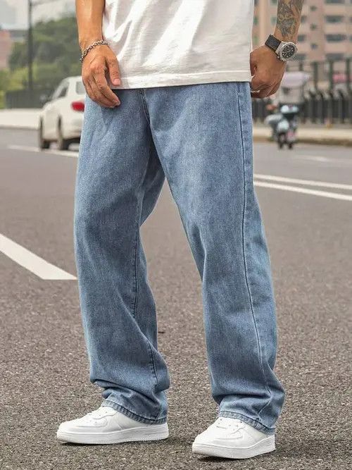 Jean washed Vintage Retro Y2k Casual Loose fit Size US 34 / EU 50 - 2 Thumbnail