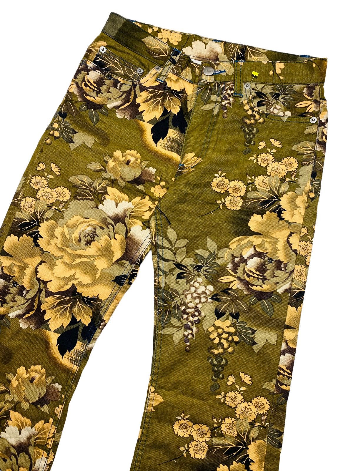 Japanese Brand × Vintage 2000s Glamdy - Fantasy Floral Flared Pants Size US 29 - 3 Thumbnail