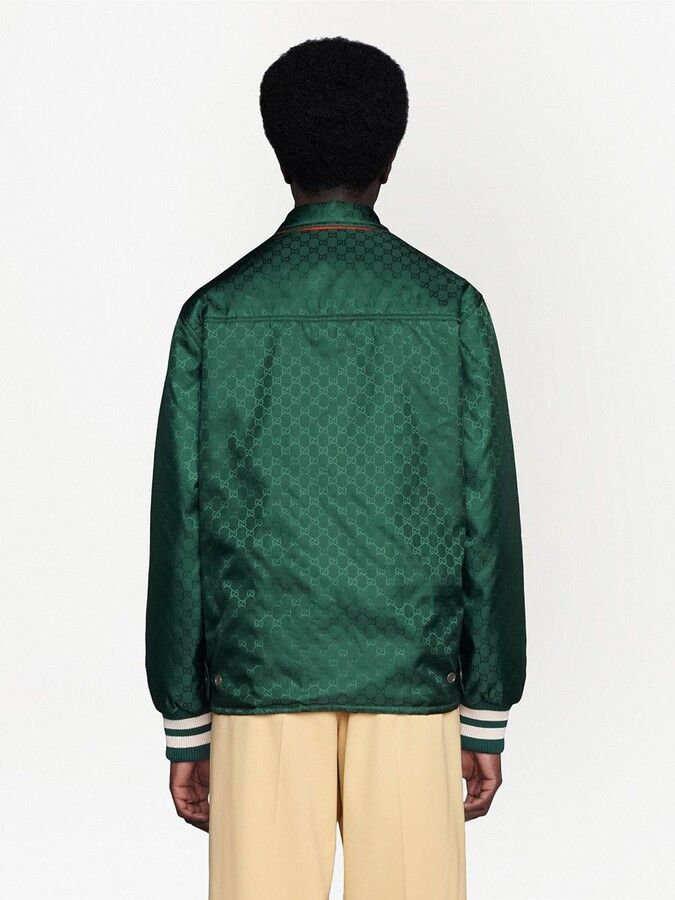 Gucci oc11z1025 Monogram-Pattern Zip-Fastening Jacket in Green Size US XL / EU 56 / 4 - 4 Thumbnail