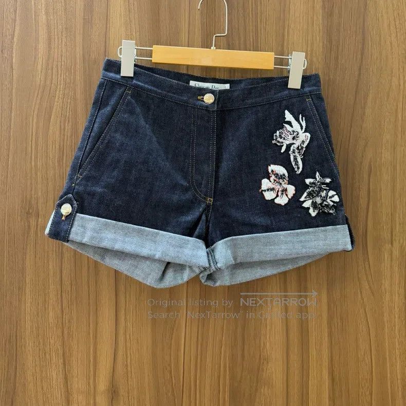 Dior Dior Silk Embroidered Shorts Size 42" / US 20 - 1 Thumbnail