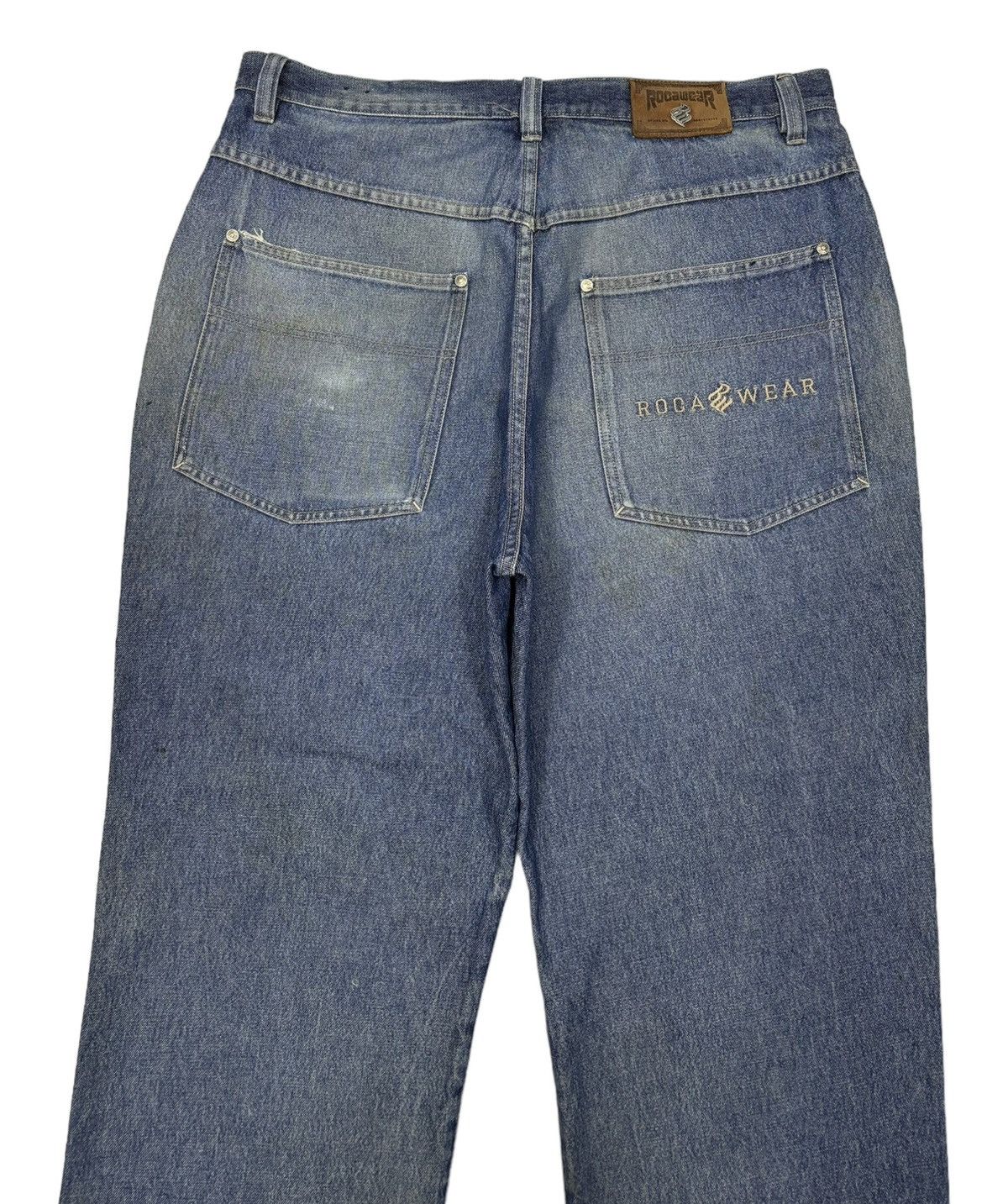 JNCO × Rocawear × Vintage VINTAGE ROCAWEAR BAGGY JEANS DISTRESS RIPS DENIM JEANS Size US 38 / EU 54 - 8 Thumbnail
