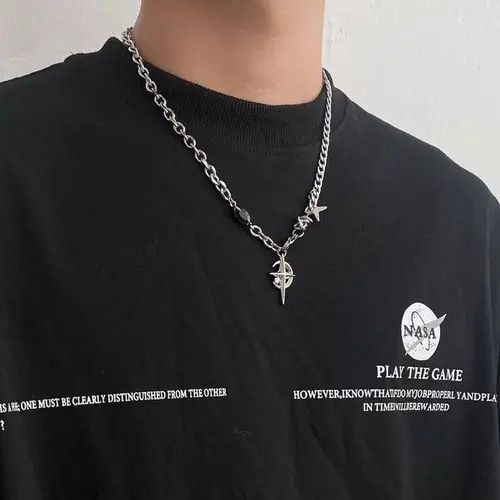 Jewelry Moon and Stars Silver Chain Necklace Size ONE SIZE - 6 Thumbnail