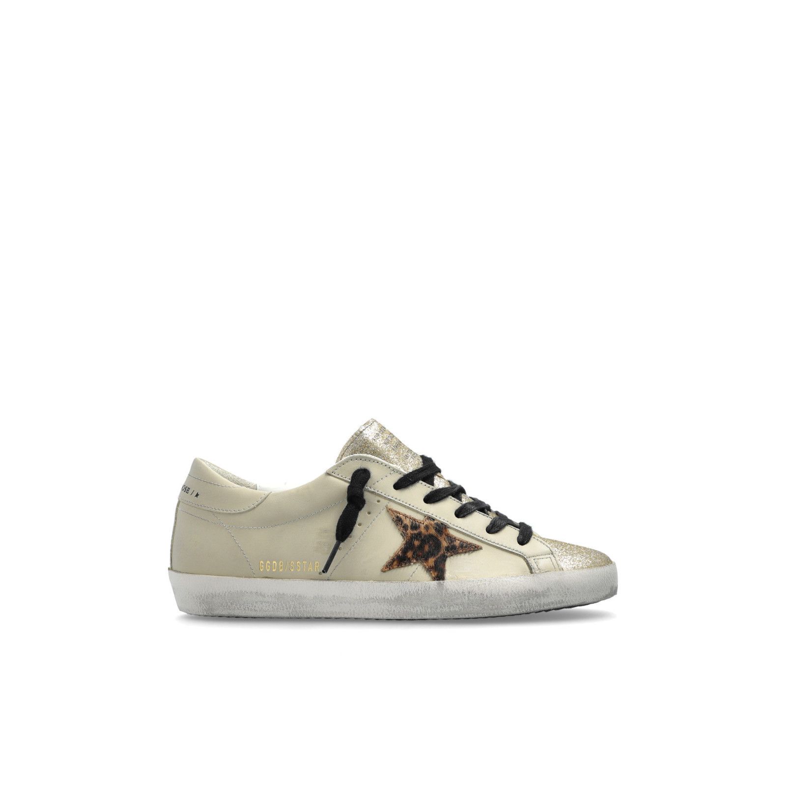 GOLDEN GOOSE Super-Star Women's White/Gold Ponyhair Sneakers