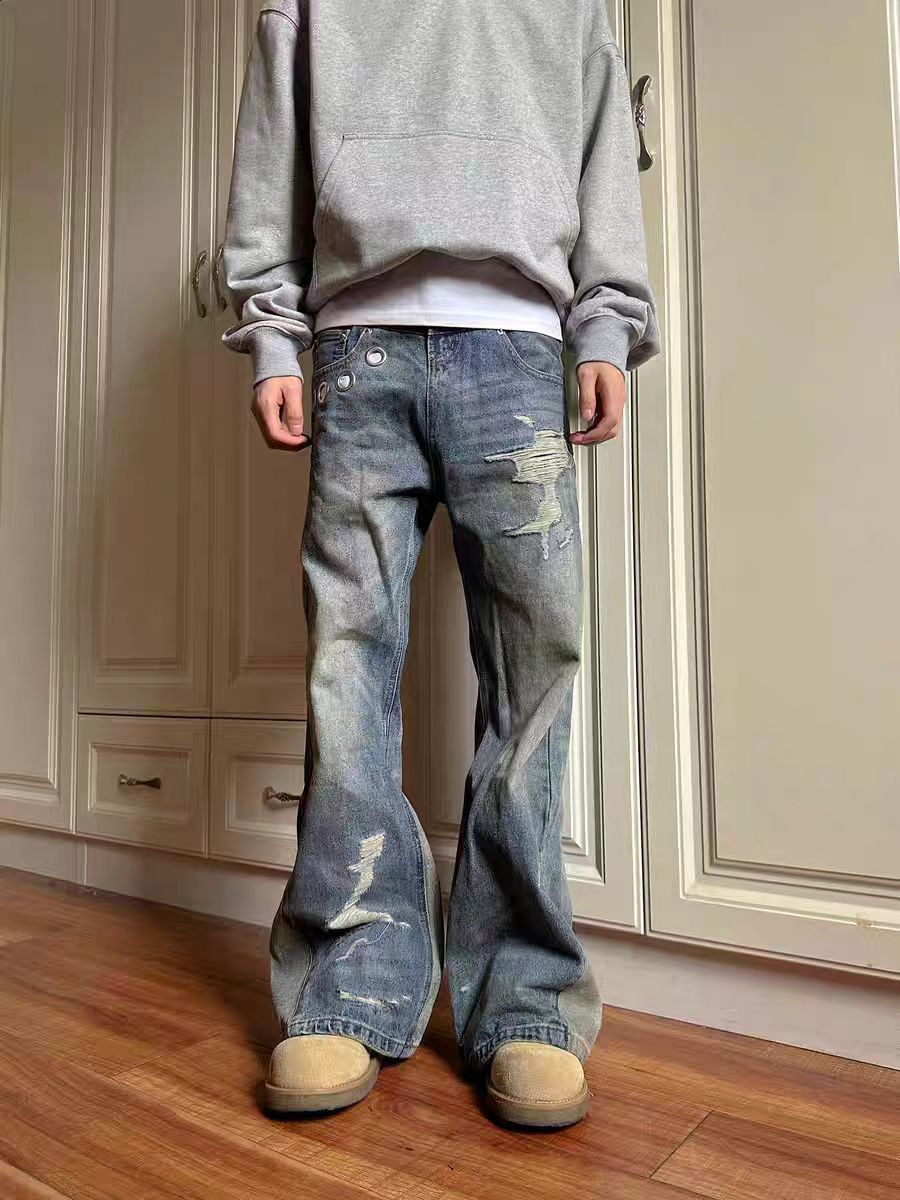 Jean Blue ripped baggy jeans Size US 30 / EU 46 - 1 Thumbnail