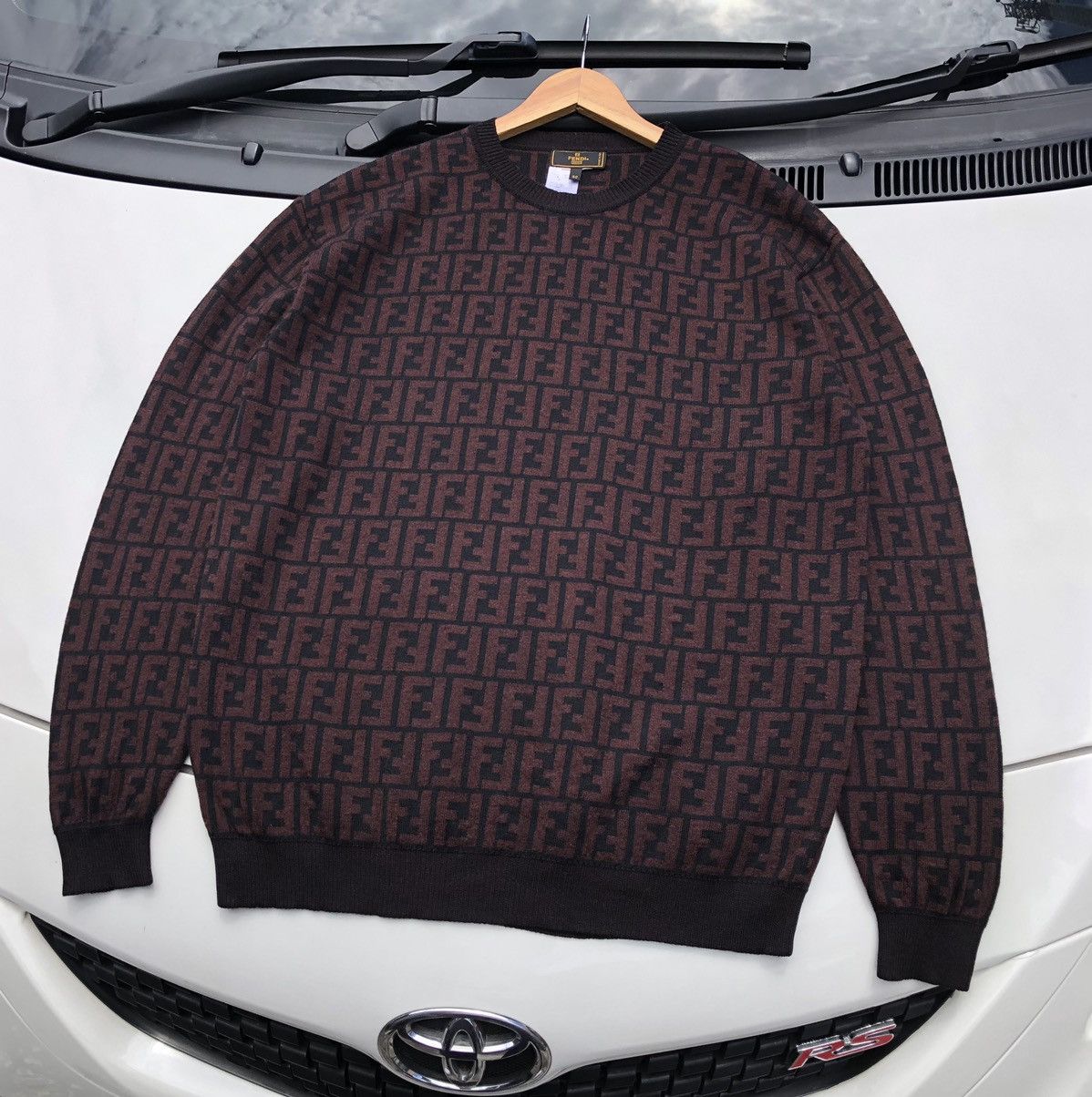 Fendi Fendi Monogram Pura Lana Woolmark Pullover Sweatshirt Size US L / EU 52-54 / 3 - 3 Thumbnail
